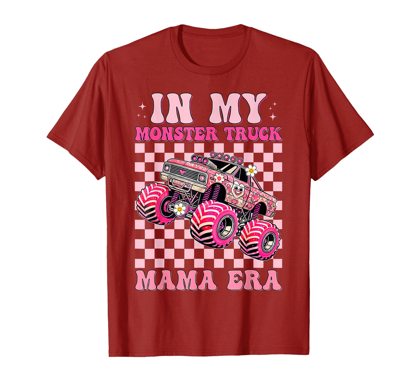 Groovy In My Monster Truck Mama Era Women Girls Truck Lover T-Shirt