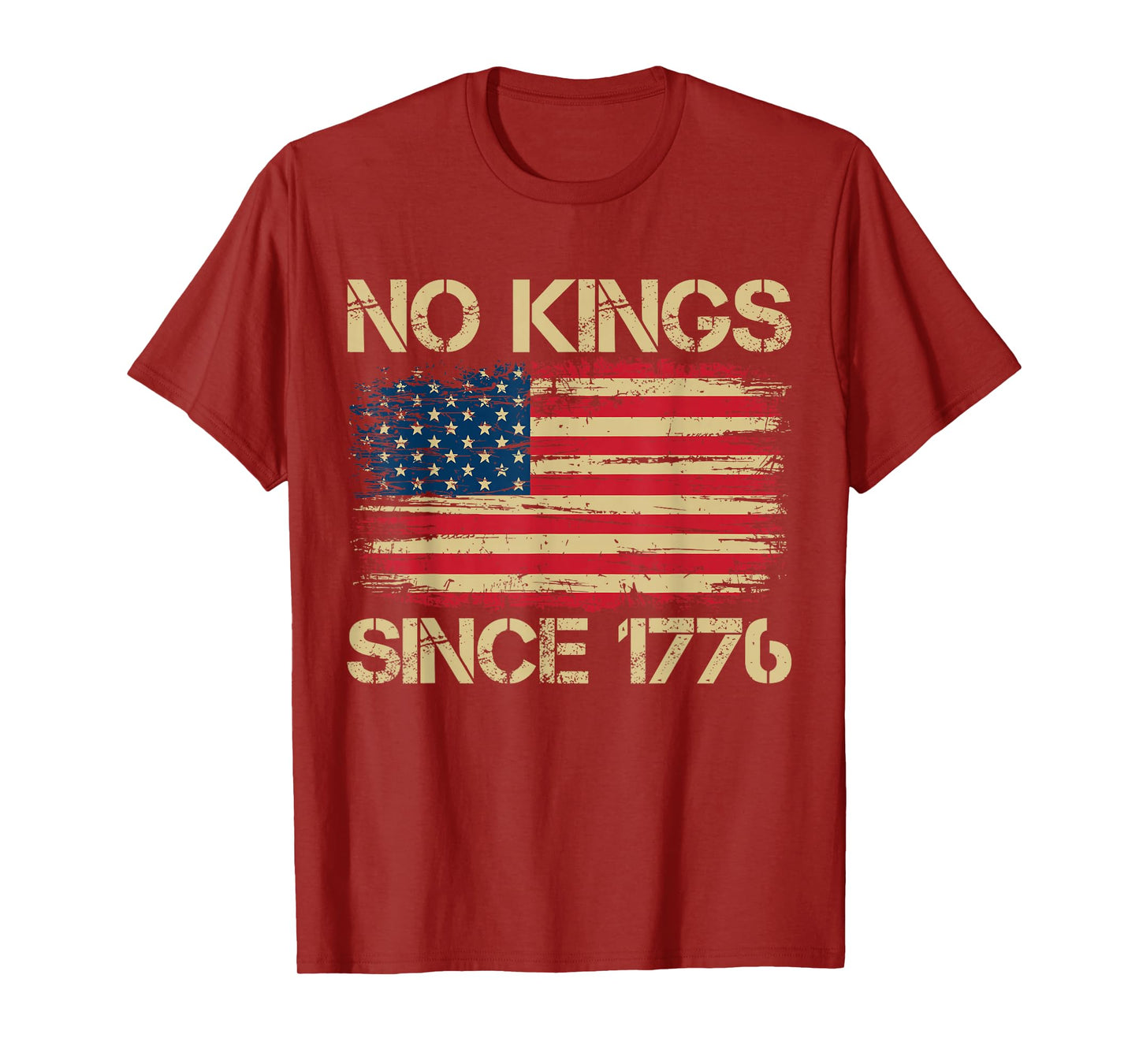 No Kings in America Since 1776 American Vintage Flag T-Shirt