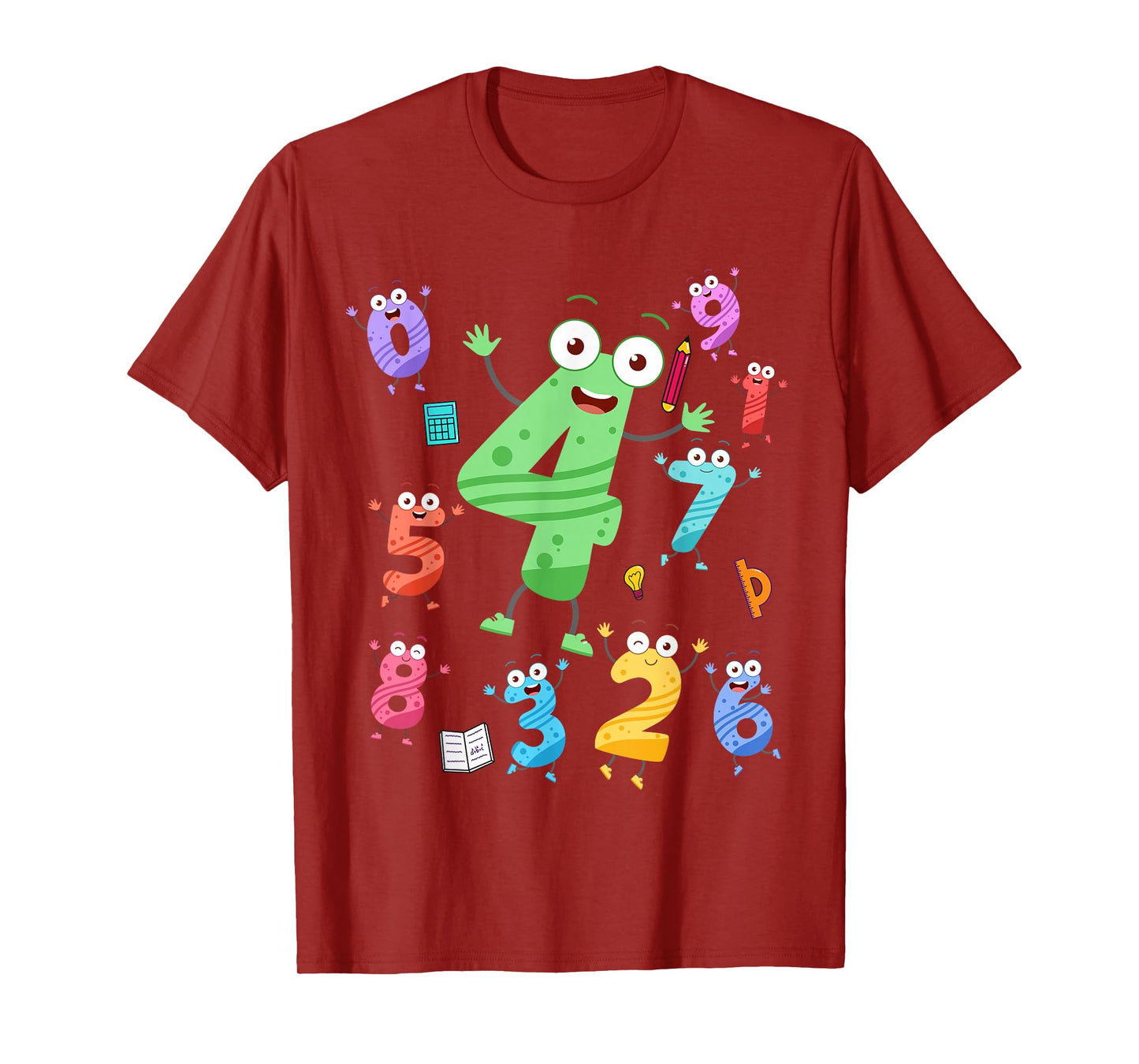 Maths Day Number Costume With Number 4 Idea For Kids Number T-Shirt