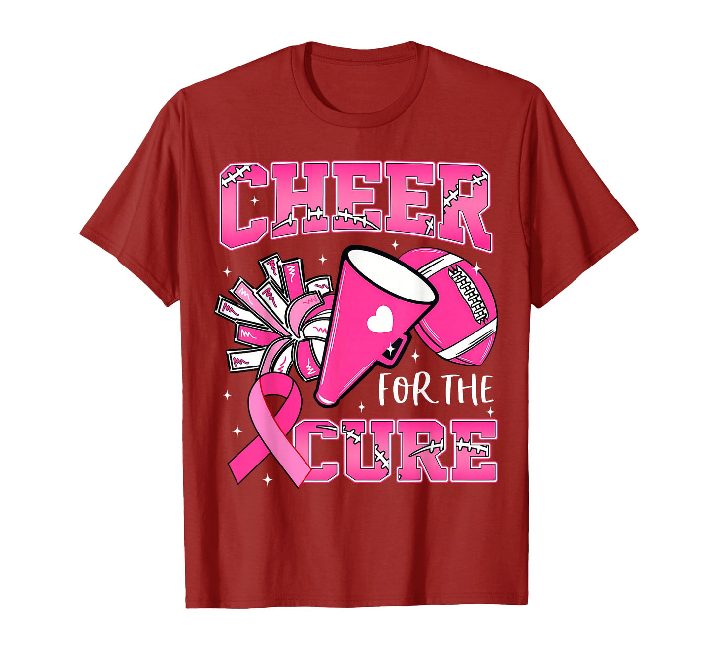 Cheer for The Cure Breast Cancer Awareness Cheerleader Women T-Shirt