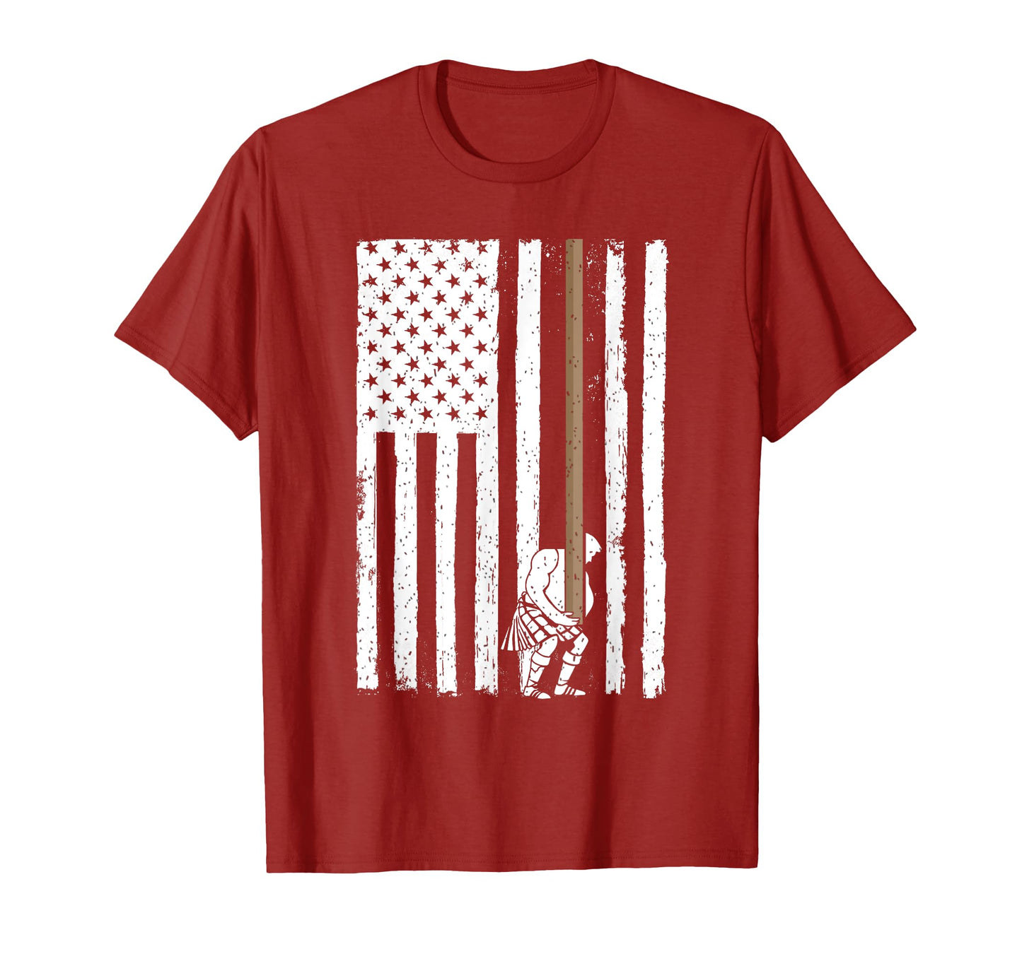 Caber toss american flag funny highland games T-Shirt