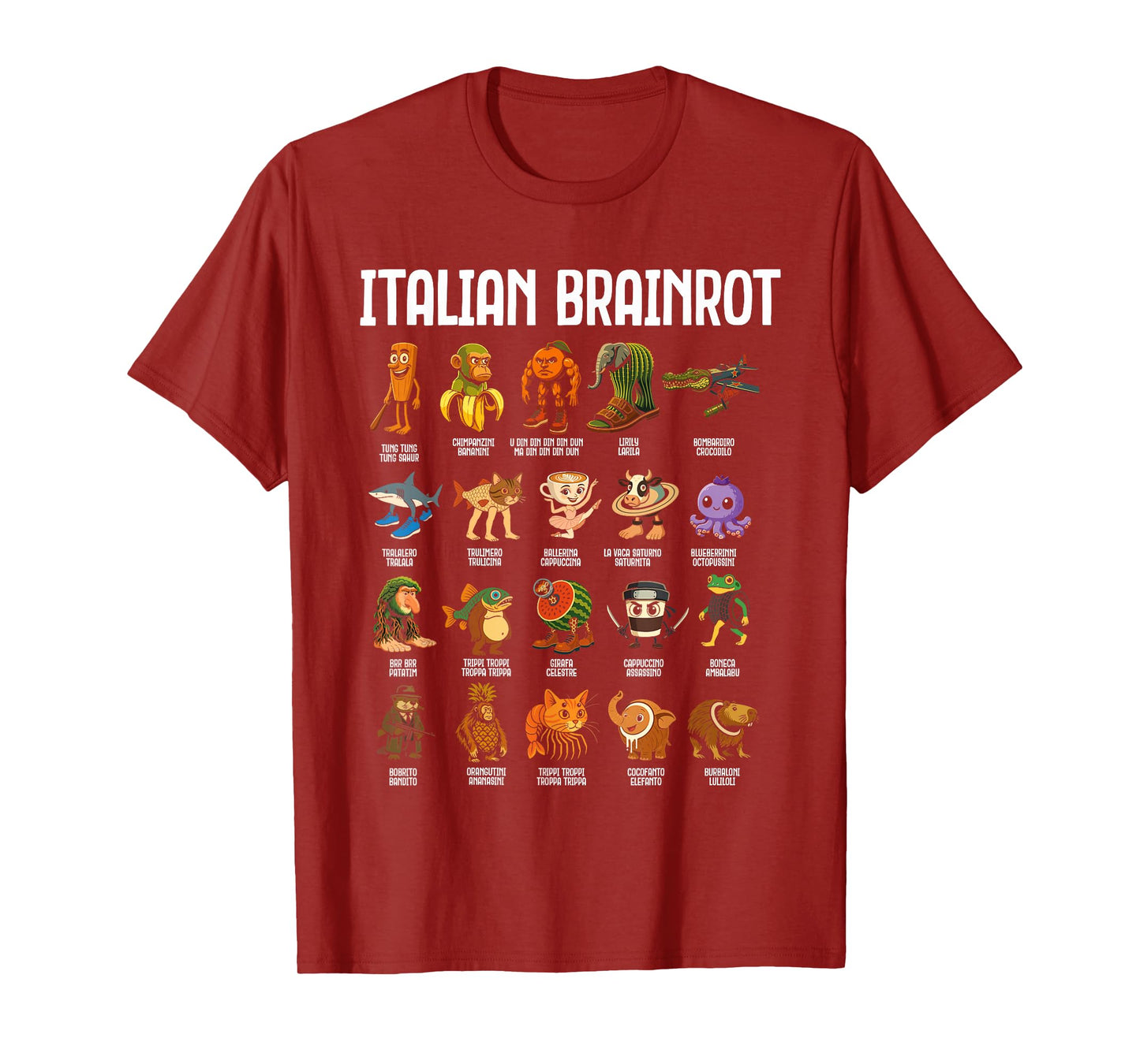 Italian Brainrot Italian Brainrot Funny Memes Boys T-Shirt