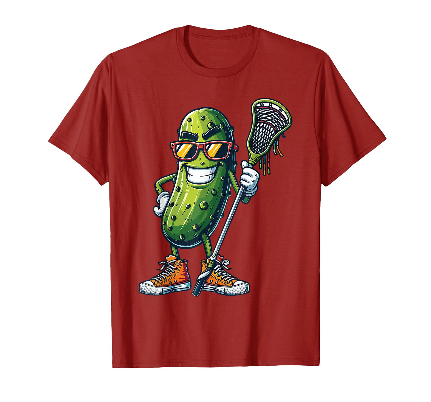 Pickle Playing Lacrosse Funny Boys Youth Pickle Lacrosse T-Shirt