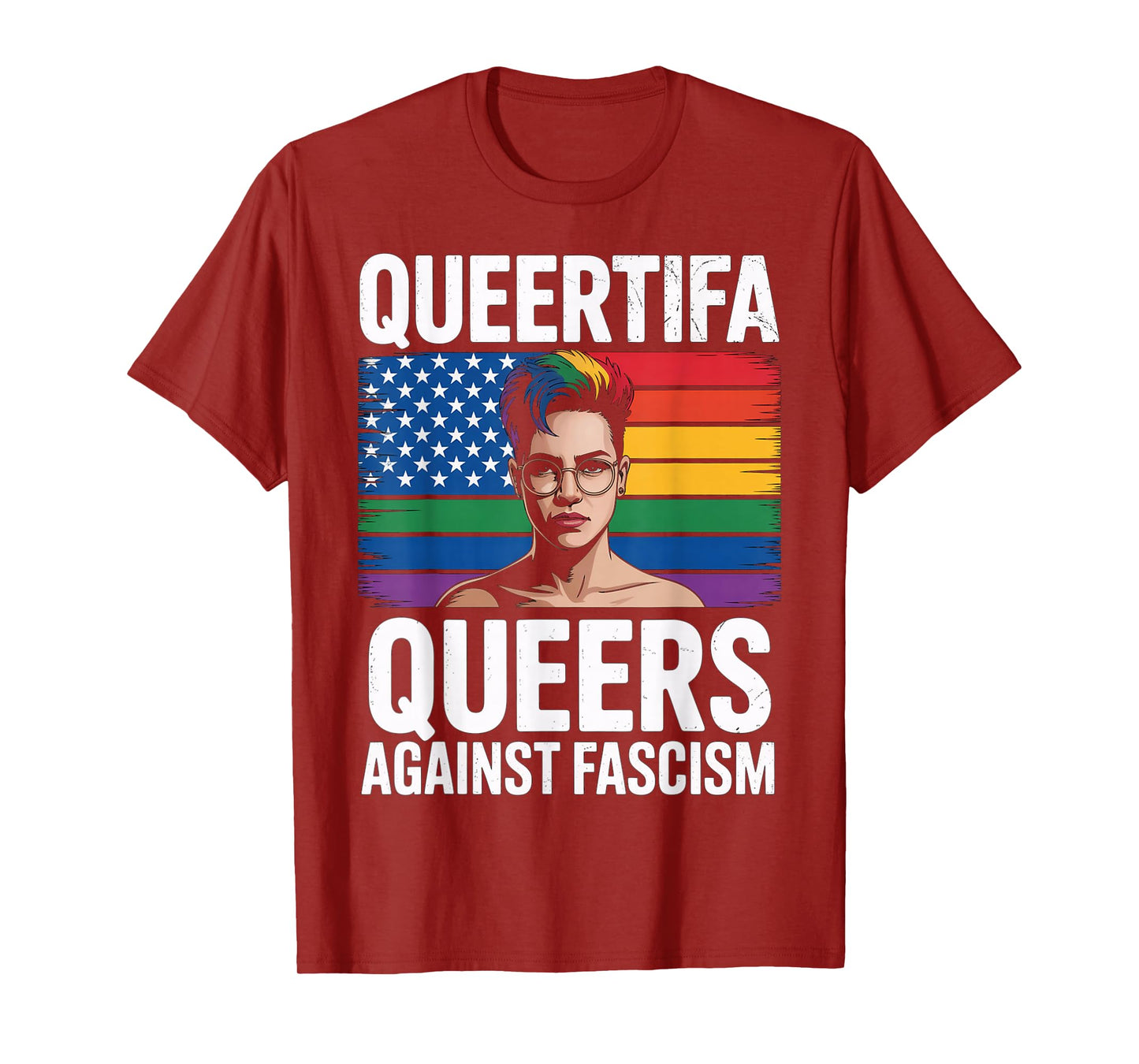 Queertifa Queers Against Fascism Resist No Kings LGBTQ Pride T-Shirt