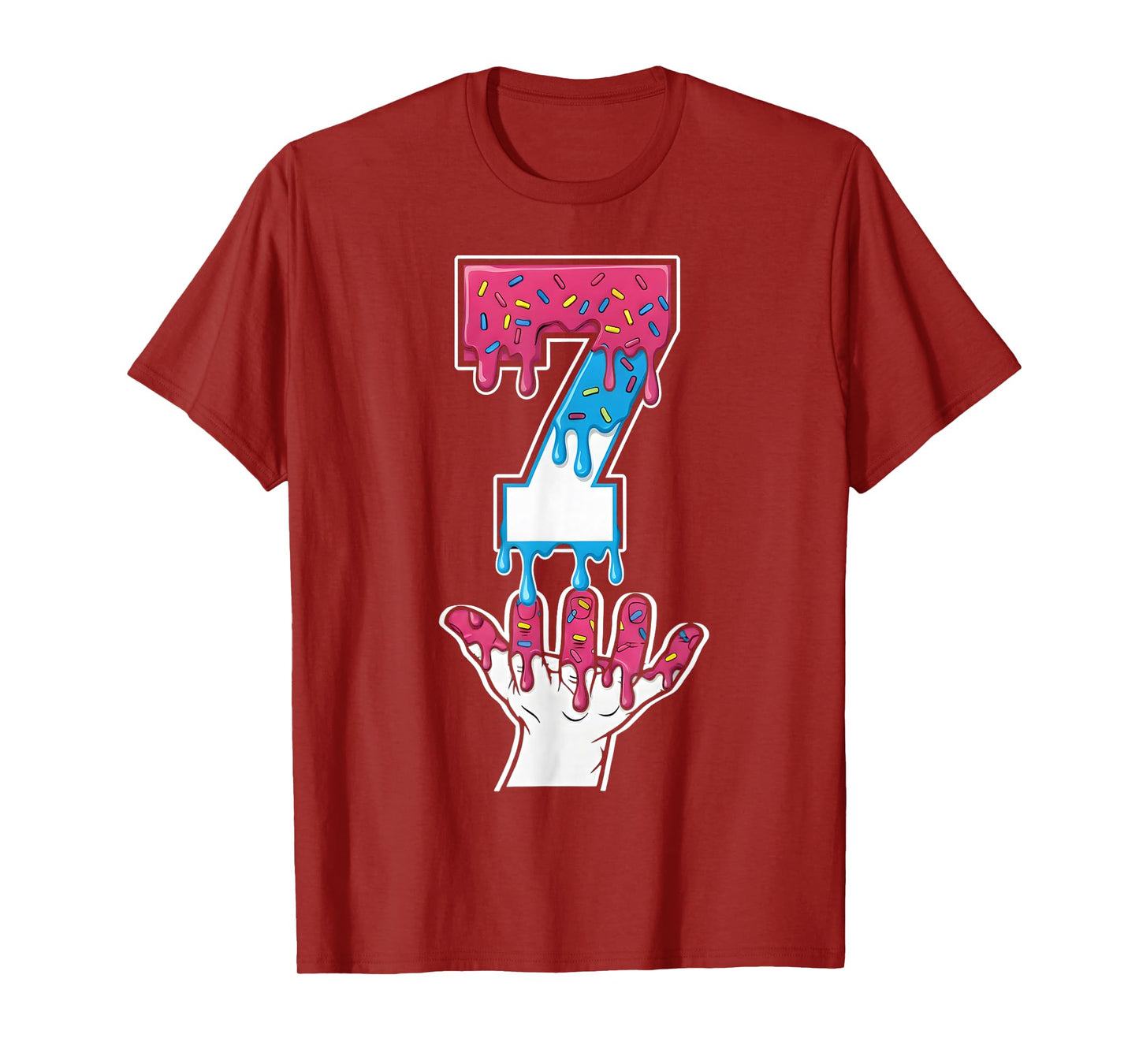7 Number Seven Team Sports Ice Cream Drip 67 Six Seven Meme T-Shirt