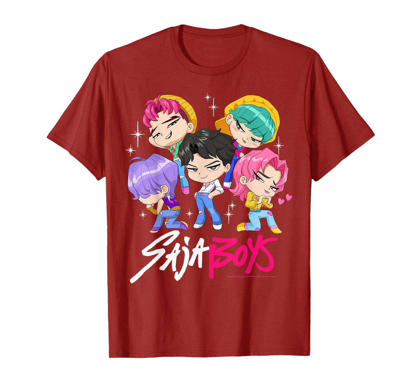 Kpop Demon Hunters Halloween Saja Boys Chibi Band Group Shot T-Shirt