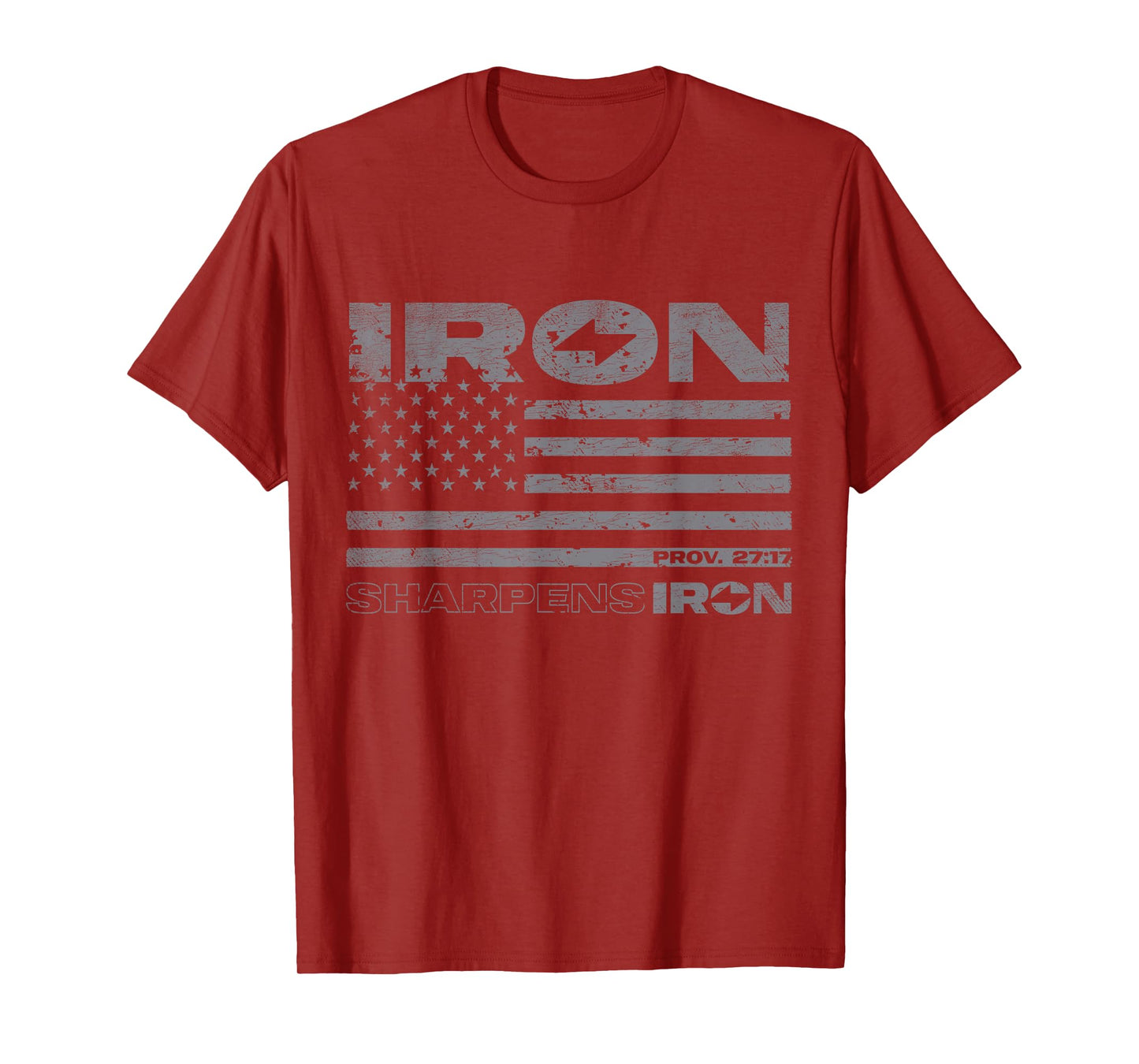 Iron Sharpens Iron Distressed American Flag T-Shirt