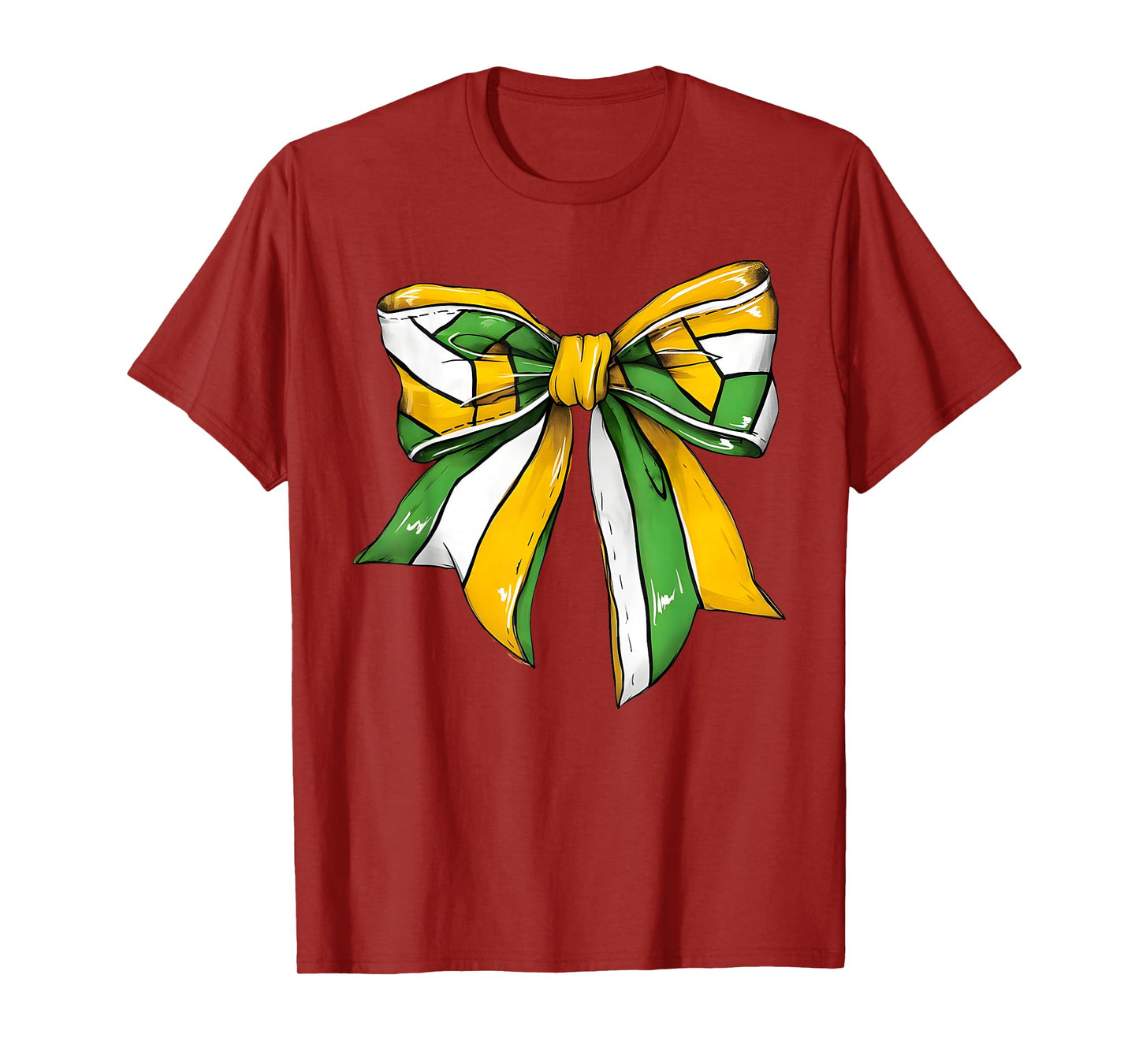 Vintage Volleyball Coquette Bow Game Day Green And Yellow T-Shirt