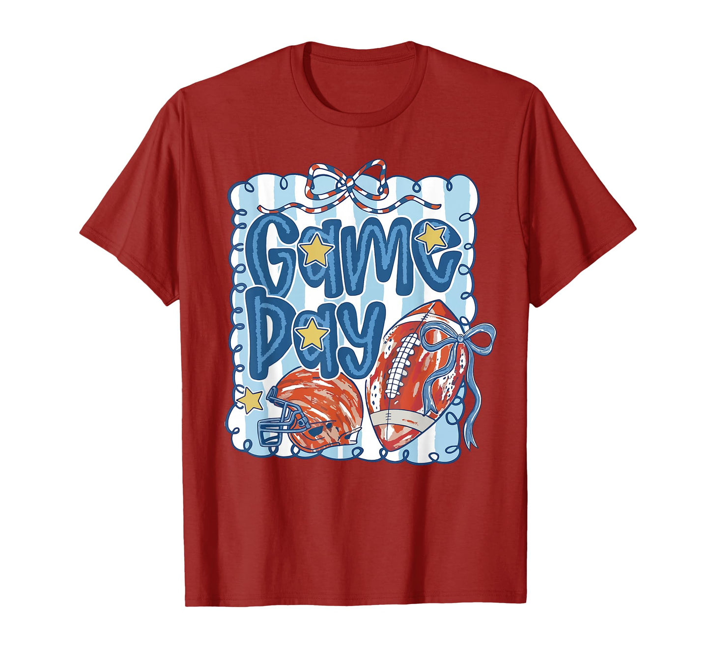 Cute America Game Day Girl Preppy Football Coquette Baseball T-Shirt
