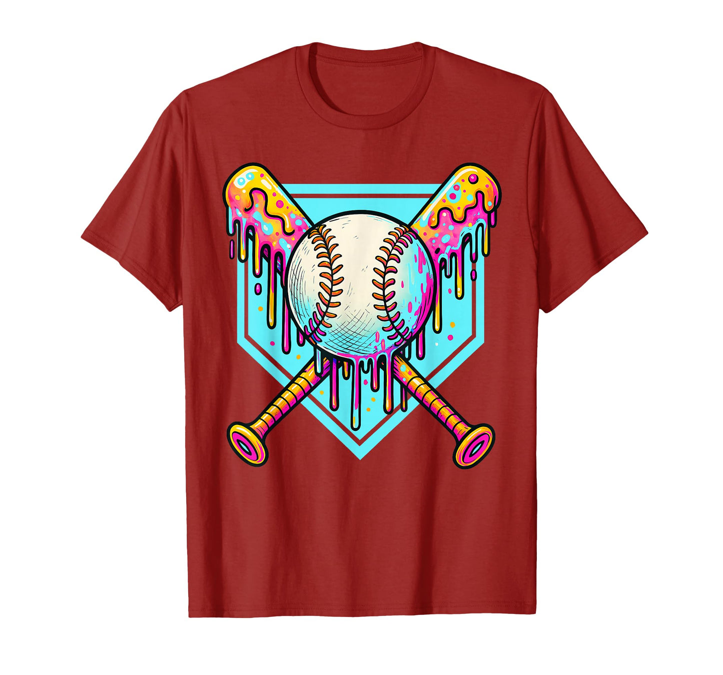 Baseball Drip For Boys Ice Cream Drip Youth Boys Baseball T-Shirt