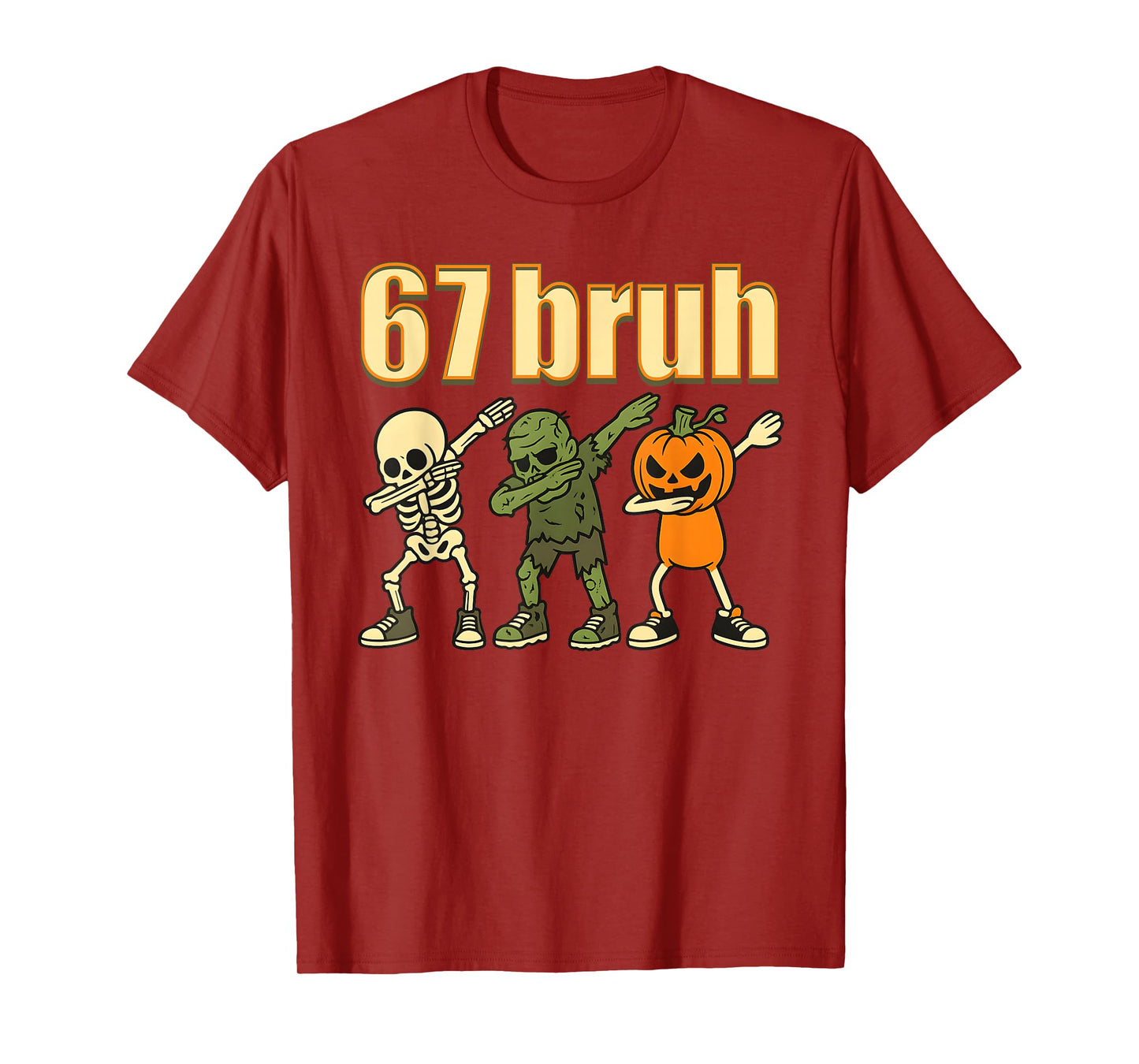67 Halloween Bruh Funny Brainrot Meme Six Seven Boys Kids T-Shirt