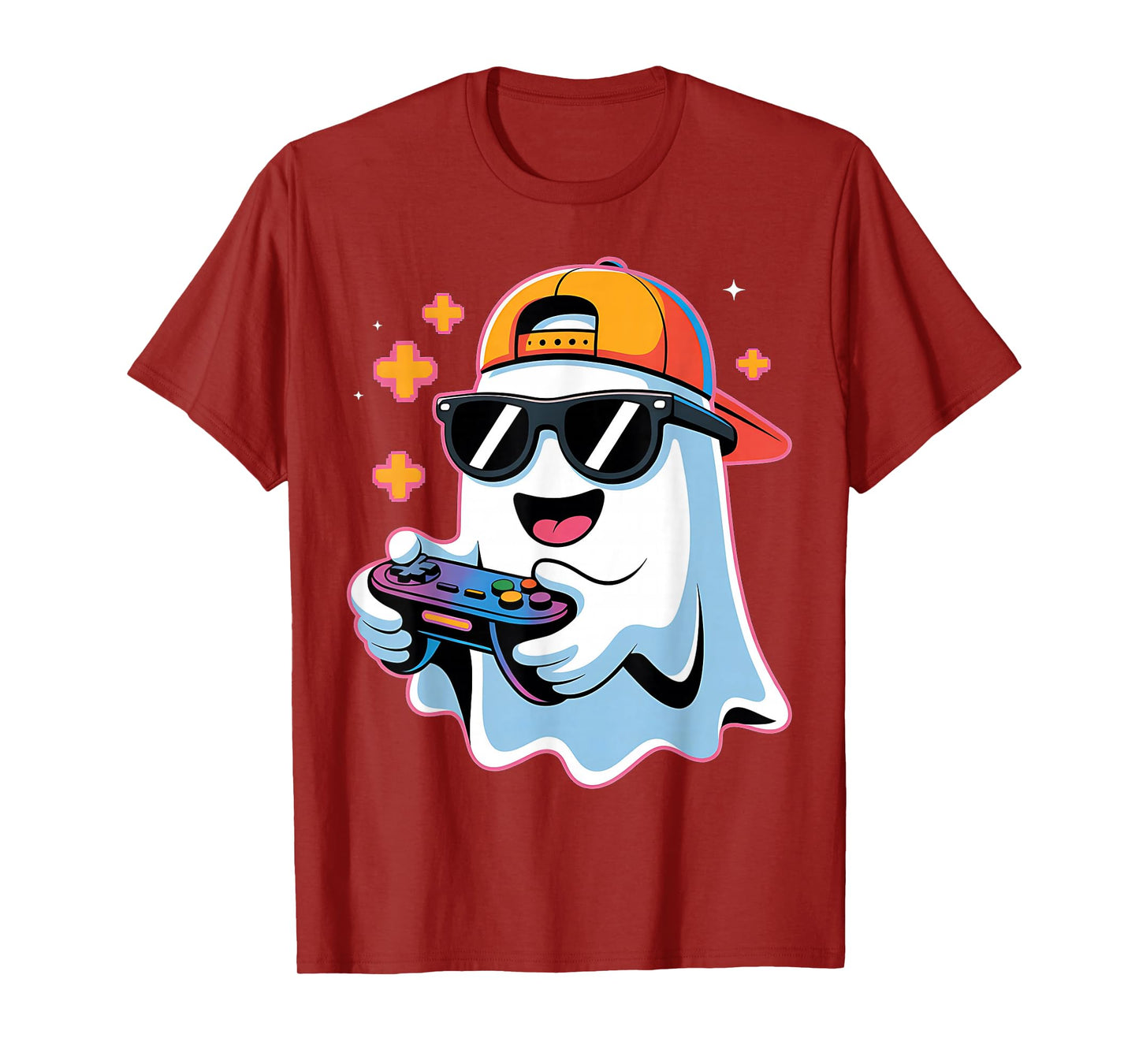Halloween Boys Kids Ghost Gamer Scary Costume Gaming Men T-Shirt