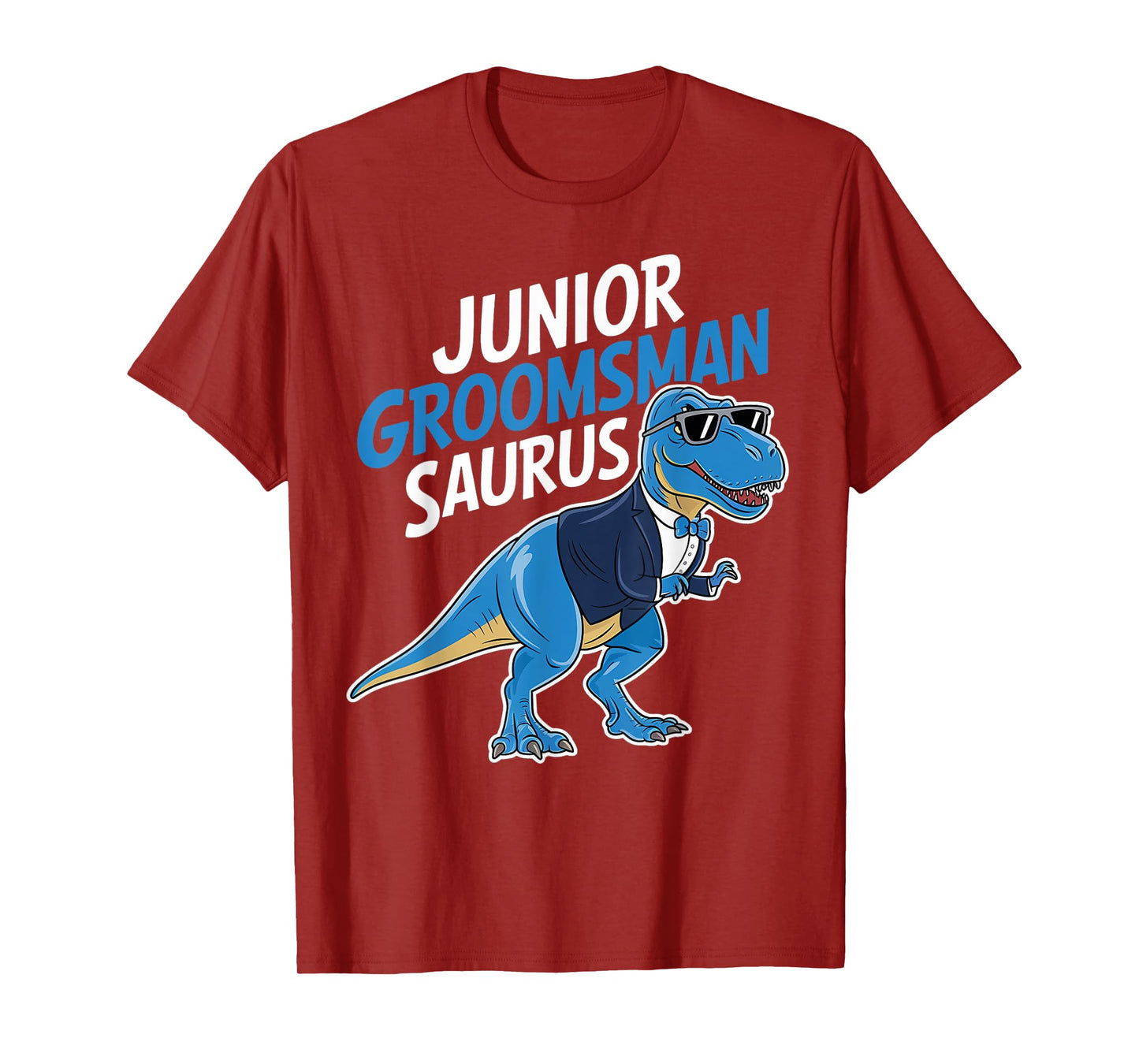 Wedding Party Bow Tie Cute Dinosaur Trex Junior Groomsman T-Shirt