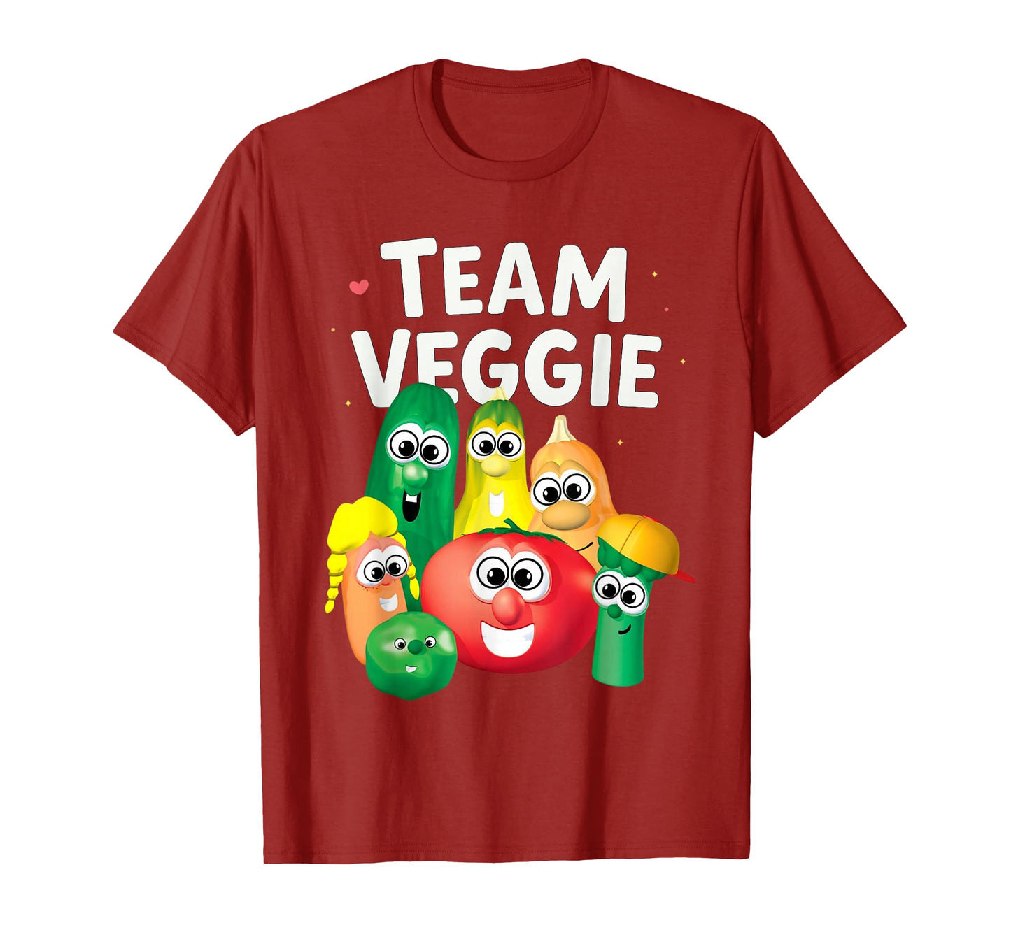 Team Veggie Playful Vegetable Characters Art T-Shirt