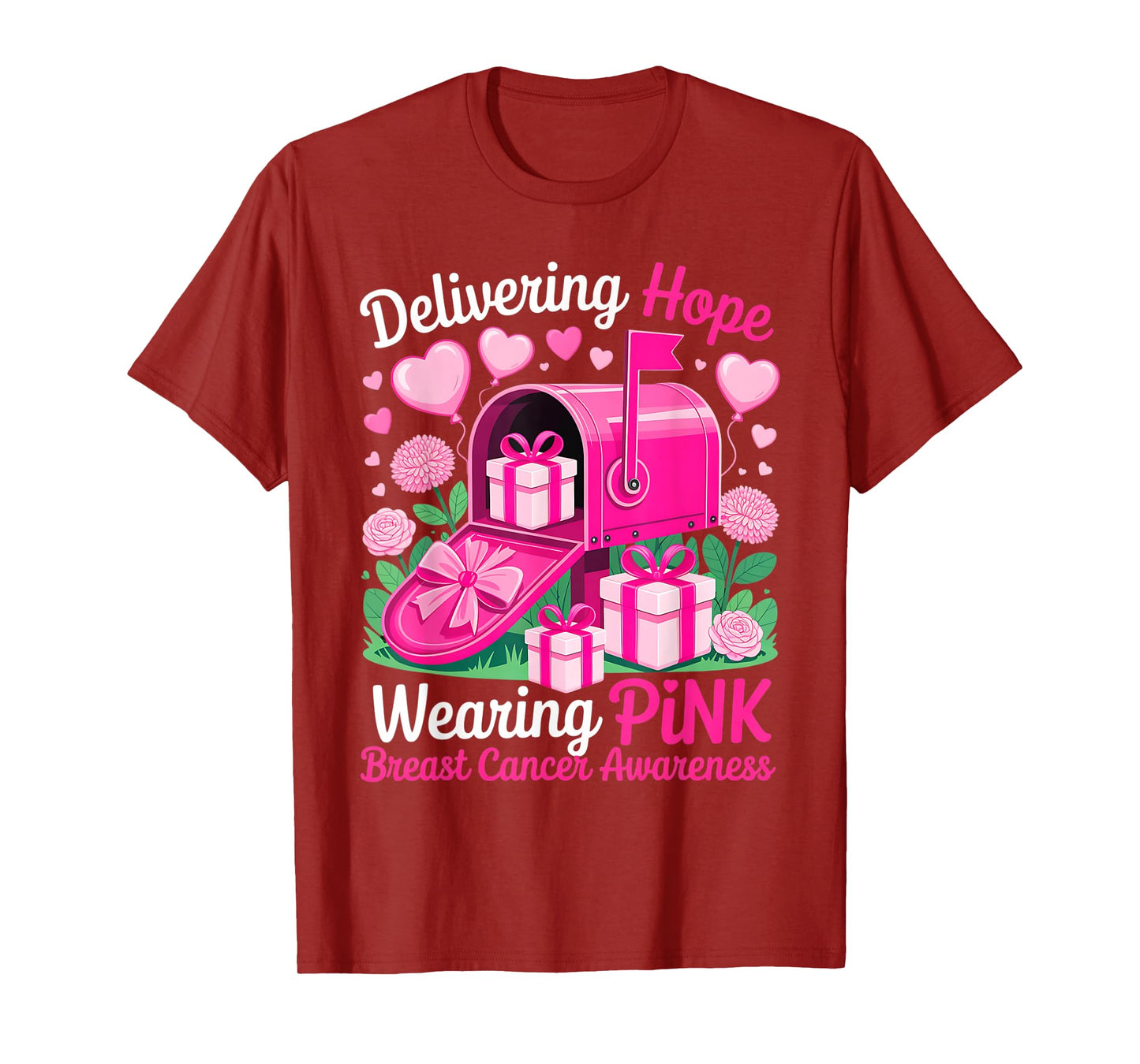 Postal Worker Breast Cancer Awareness October We Wear Pink T-Shirt