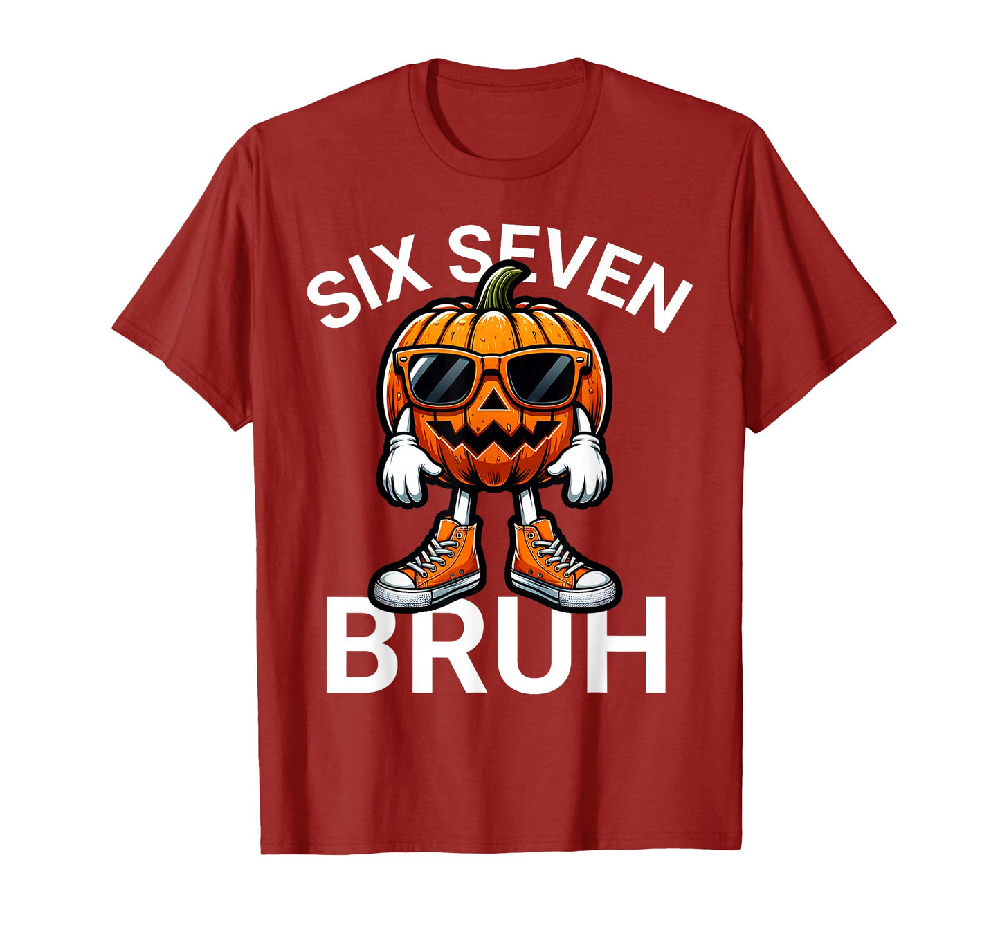 67 Halloween Funny Six Seven Meme Brainrot Pumpkin Kids Bruh T-Shirt