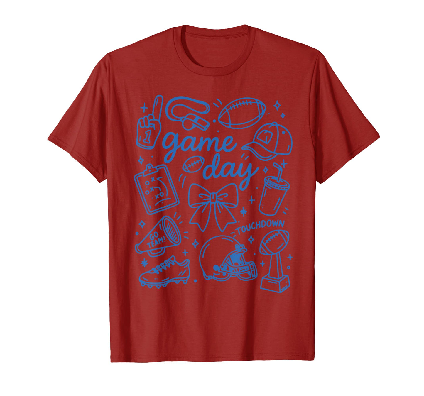 Game Day Vibe Vintage Coquette Bow Football for Women Girl T-Shirt