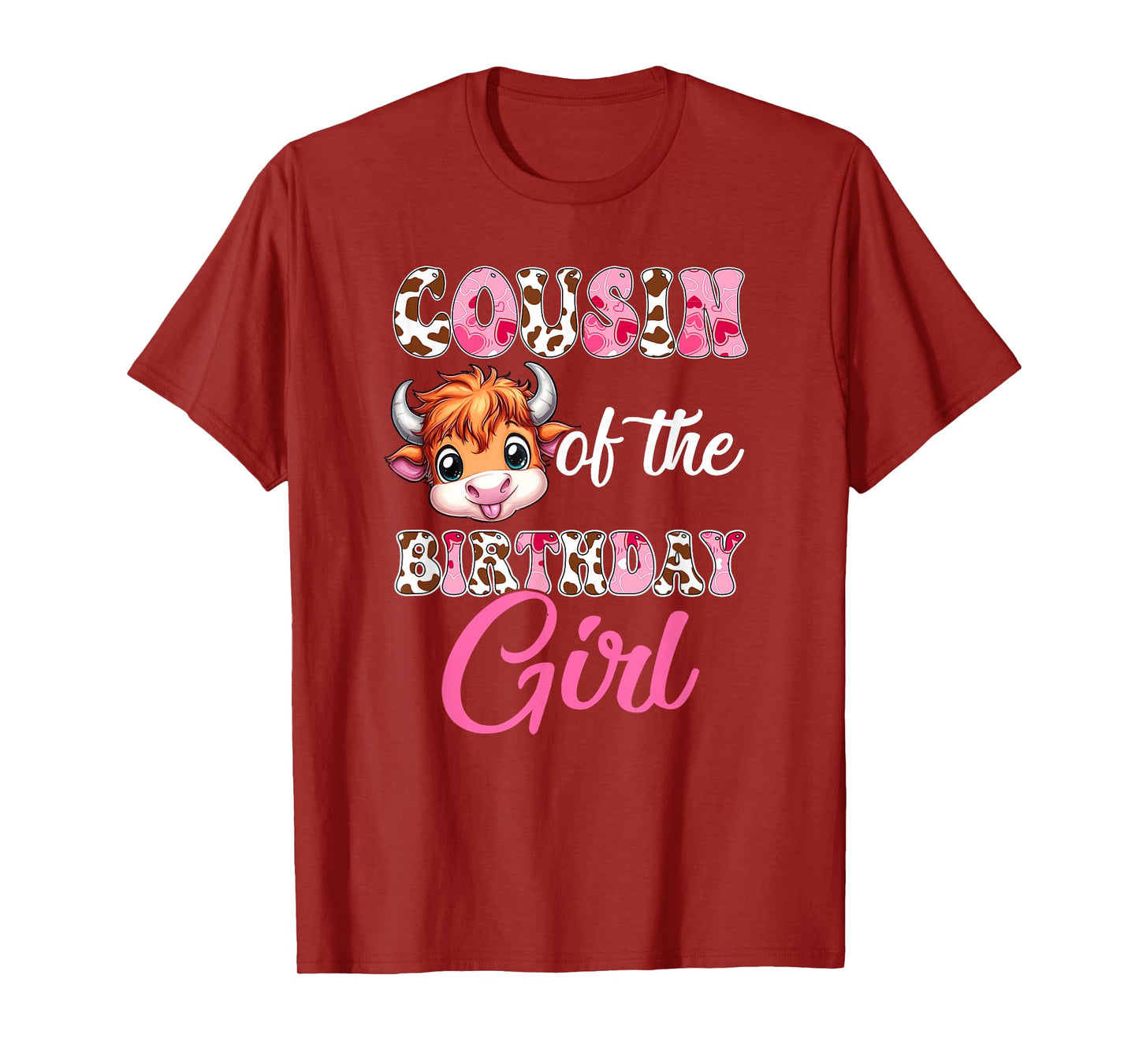 Cousin Of The Birthday Girl Highland Cow Farm 1St Birthday T-Shirt