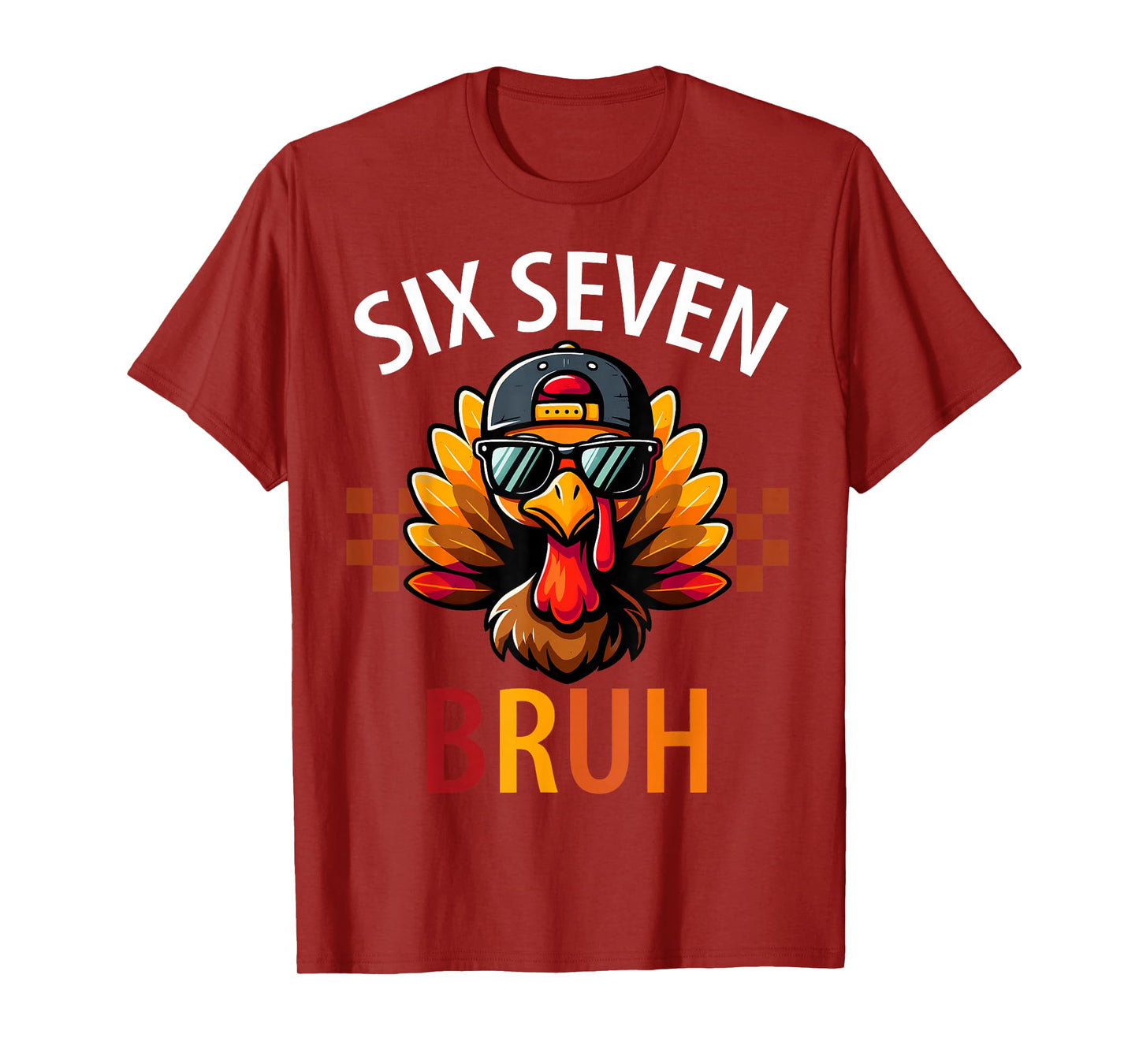 Six Seven Bruh 6 7 Meme Turkey Thanksgiving Boy Girl Kids T-Shirt