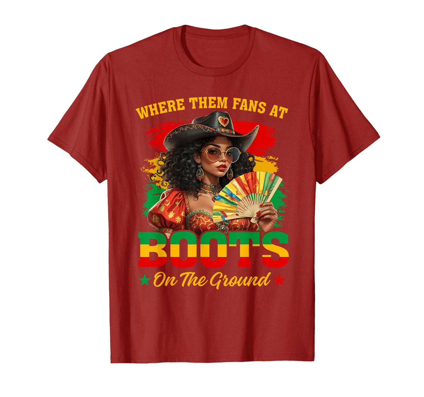 Boots On The Ground Juneteenth Cowgirl Where Them Fans At T-Shirt