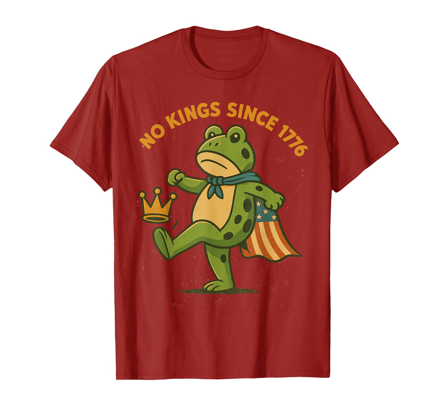 No Kings Since 1776 Portland Frog Kicking Crown T-Shirt