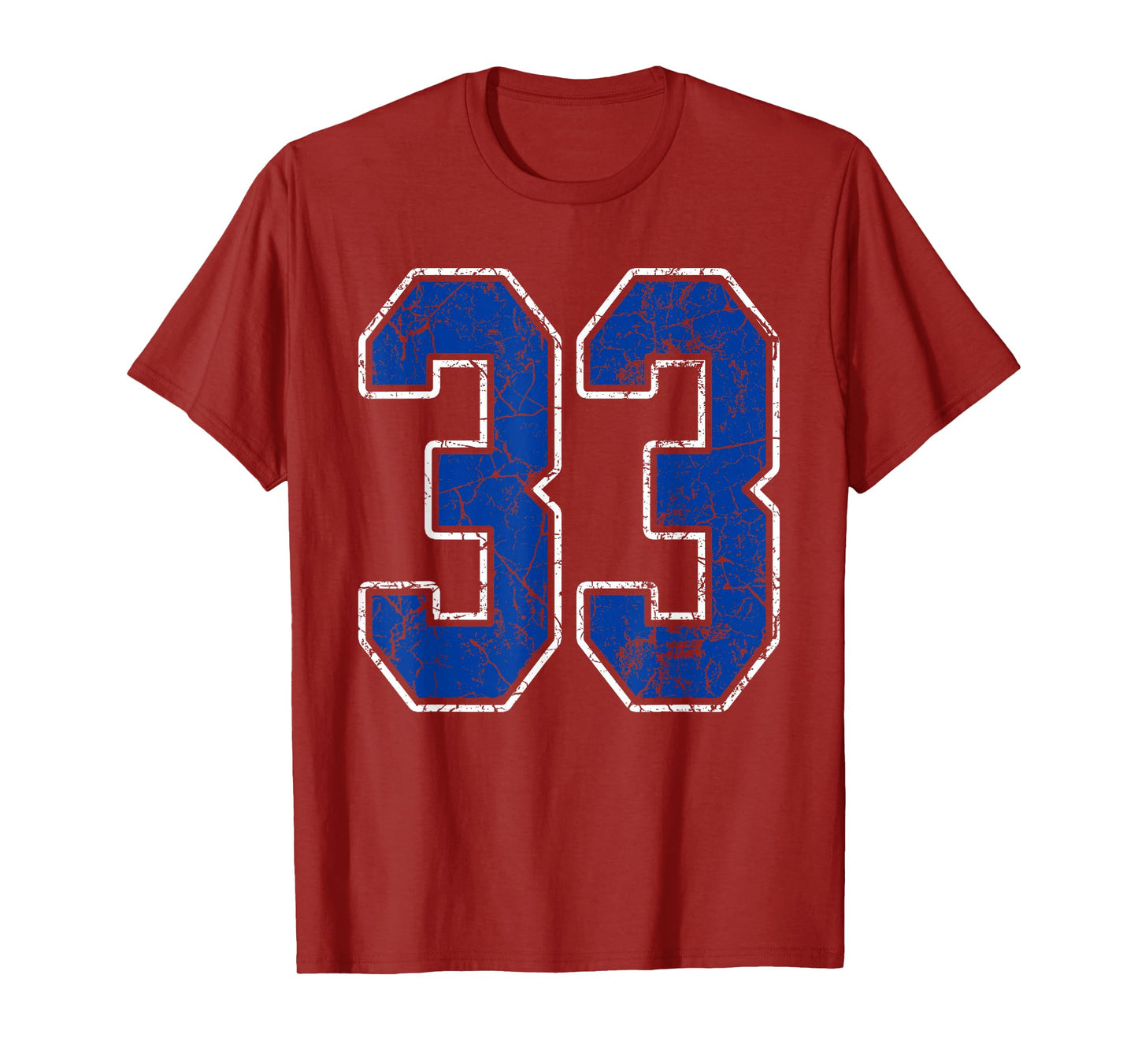 Royal Blue and White Number 33 Jersey Player Uniform #33 Fan T-Shirt