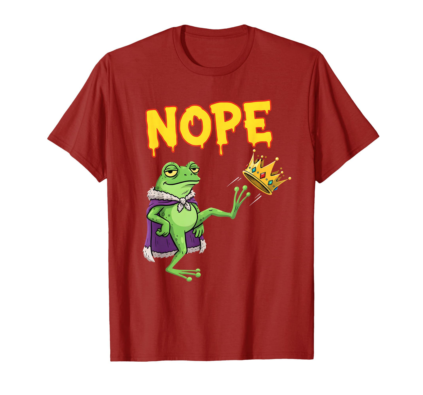 Nope Frog Protest No Kings in America Patriotic Frog T-Shirt