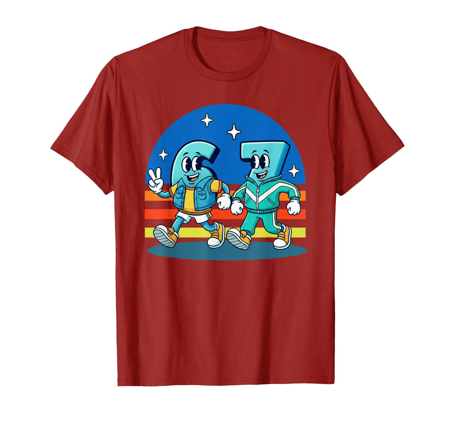 67 Six Seven Fun Trending Meme Funny Design Kids School T-Shirt
