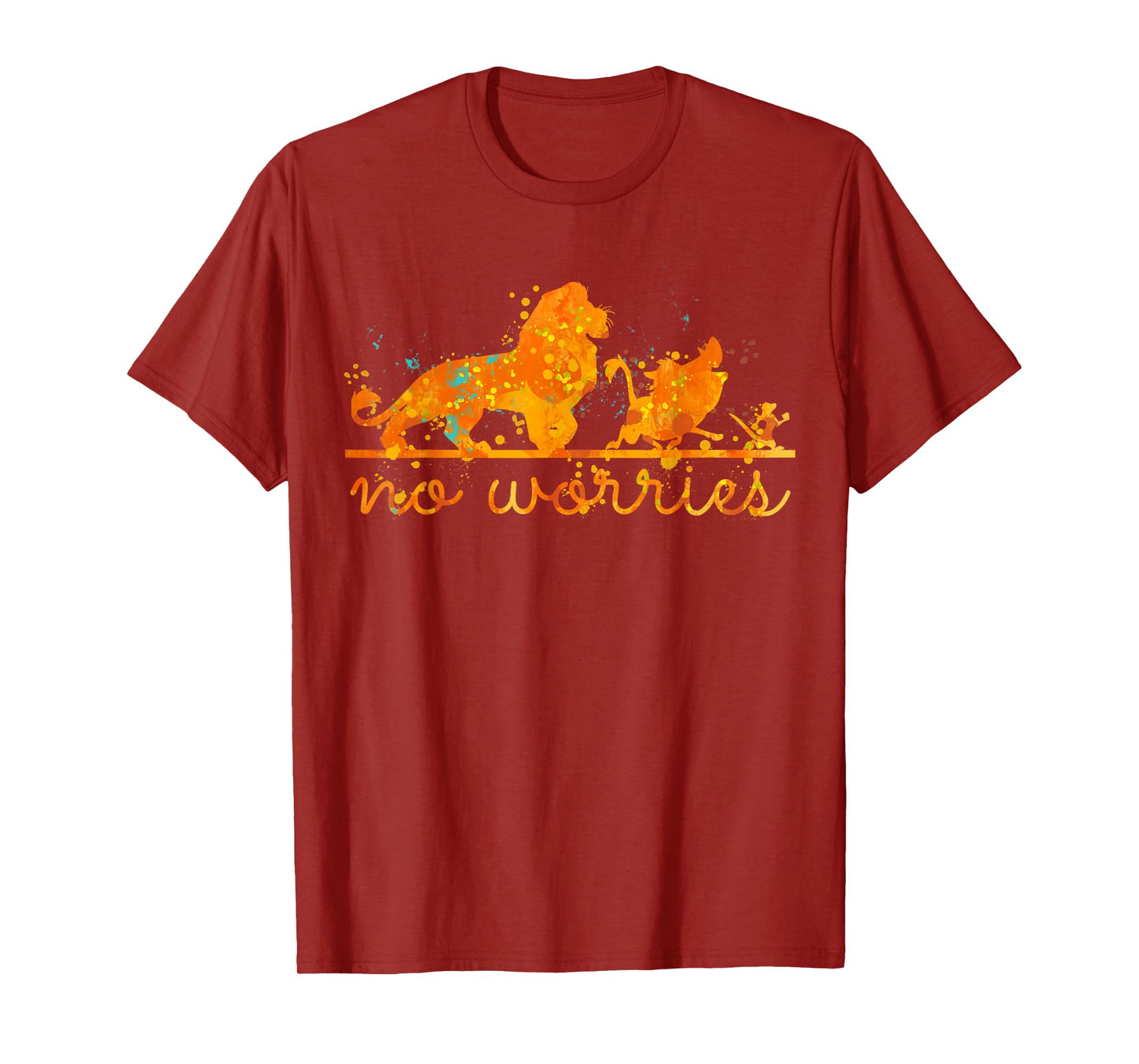 Disney The Lion King Group Shot No Worries Splatter T-Shirt