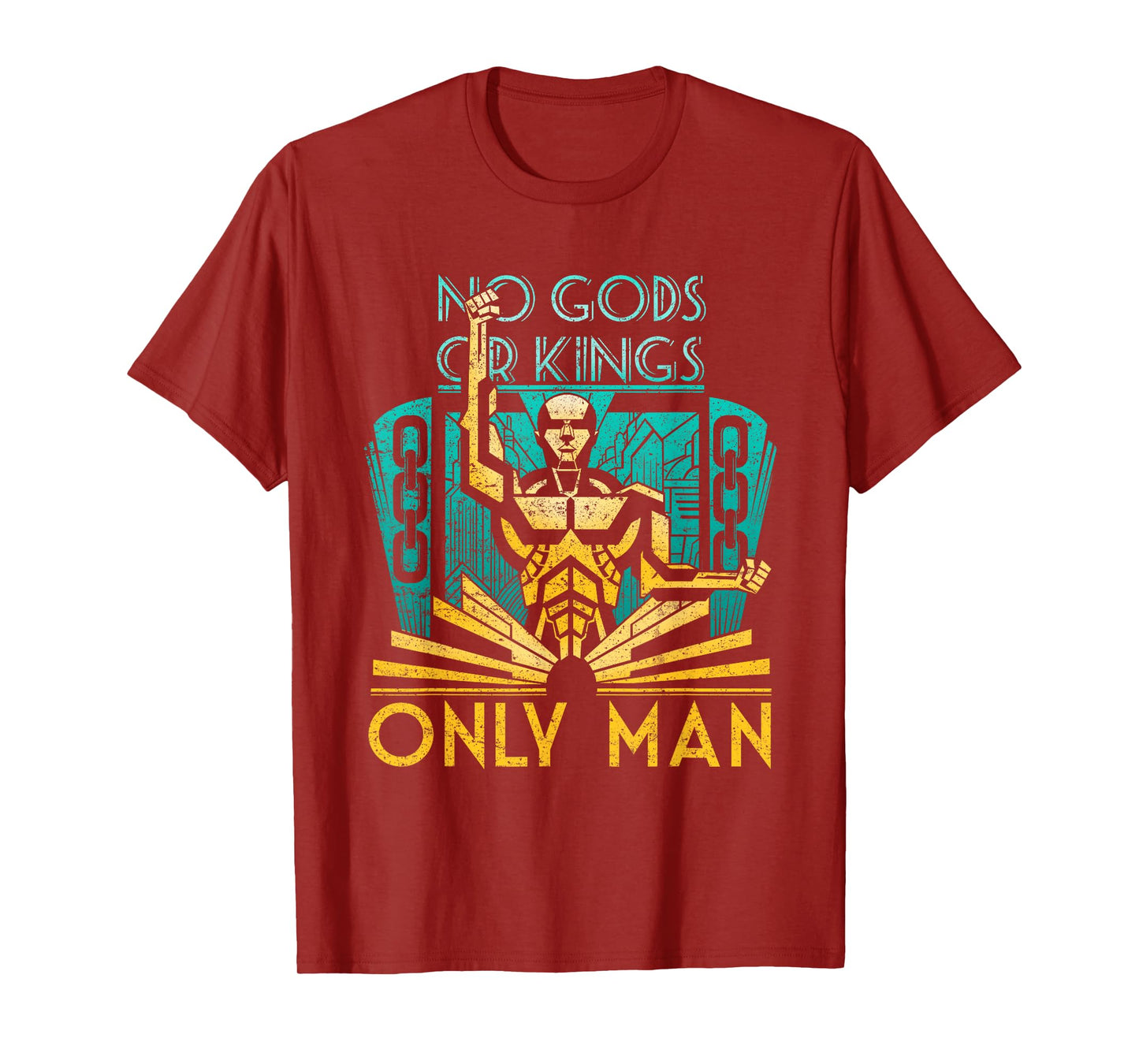 Objectivist Atheist Libertarian No Gods or Kings Only Man T-Shirt