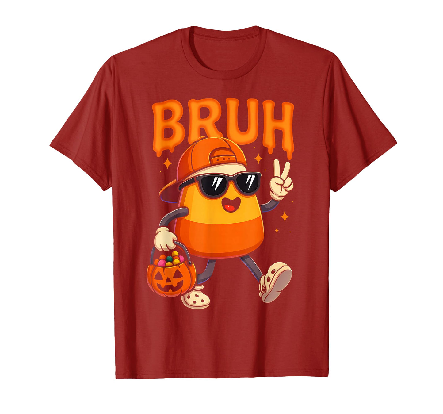 Bruh Halloween Team Candy Corn Trick Or Treat Kids Boy Funny T-Shirt