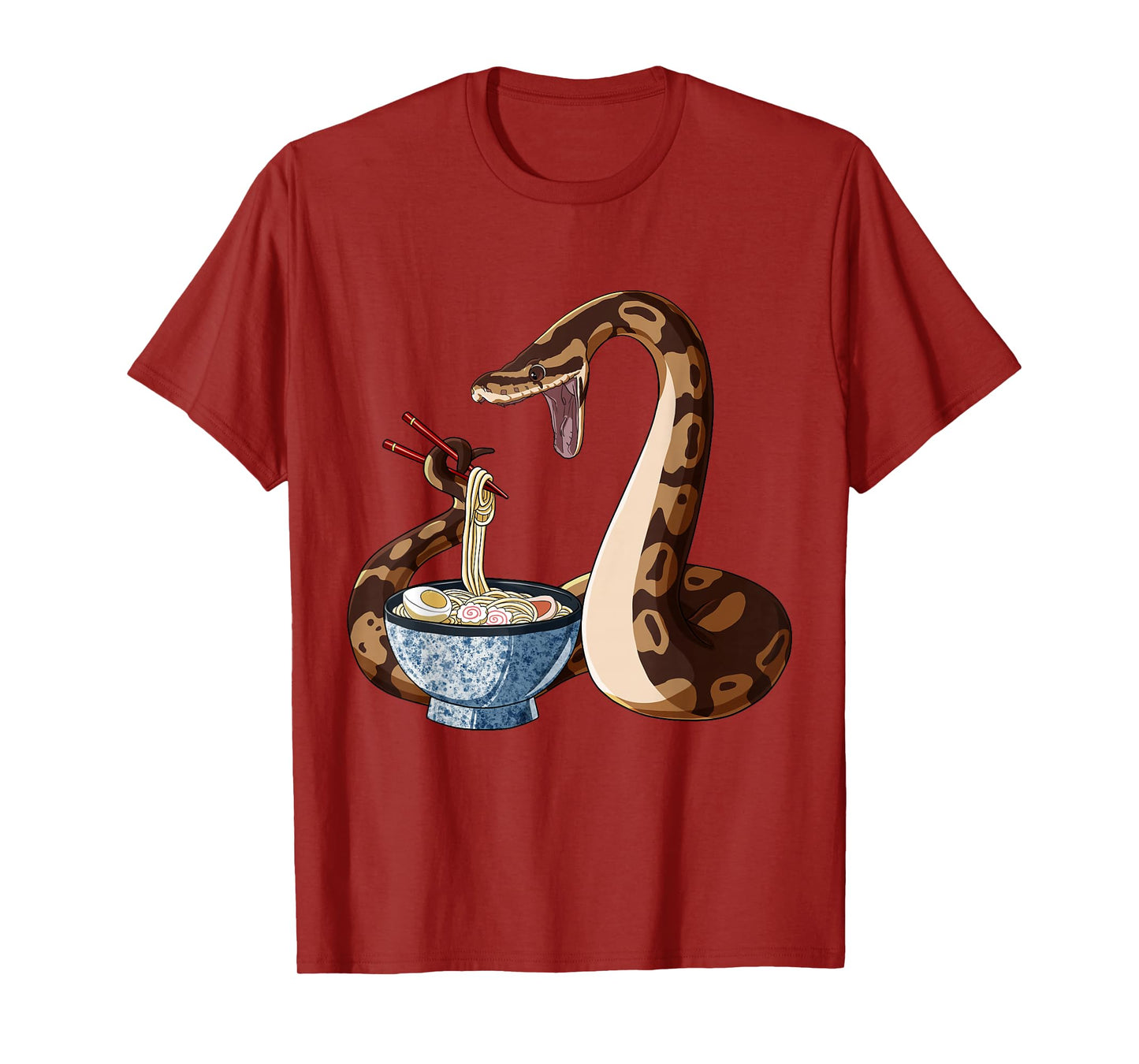 Funny Japanese Anime Snake Eats Ramen King Python T-Shirt