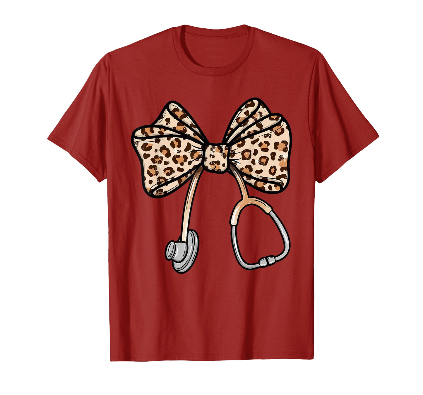 Nurse 2025 Shirt Leopard Nurse Coquette Bow Nurse Day T-Shirt
