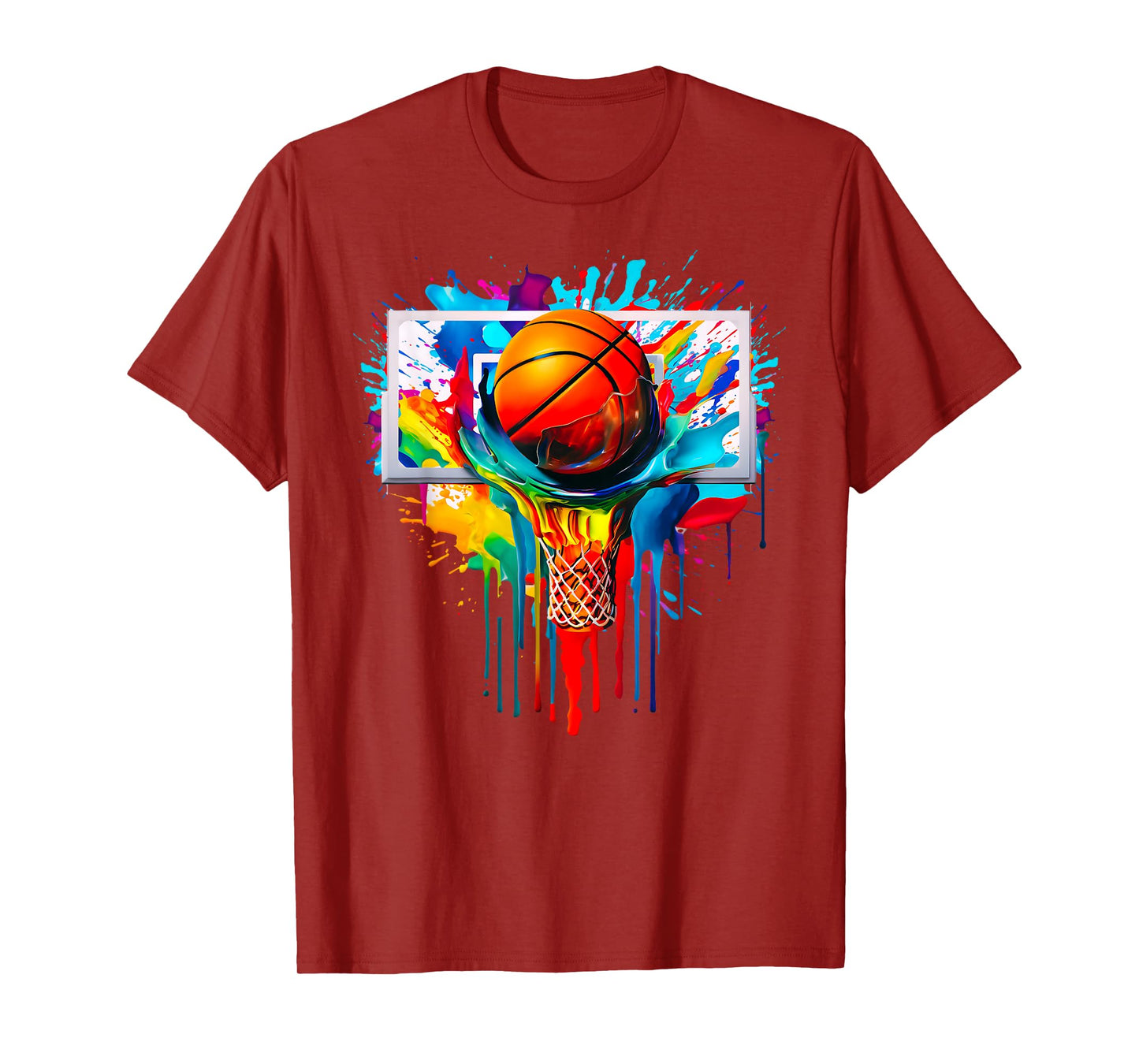Multicolor Basketball Ball Slam Dunk Hoop Basketball Buckets T-Shirt