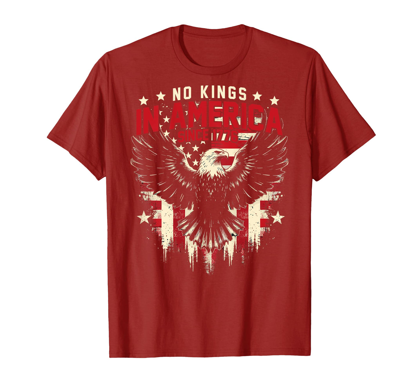 (ON BACK) No Kings In America Since 1776 USA Flag Vintage T-Shirt