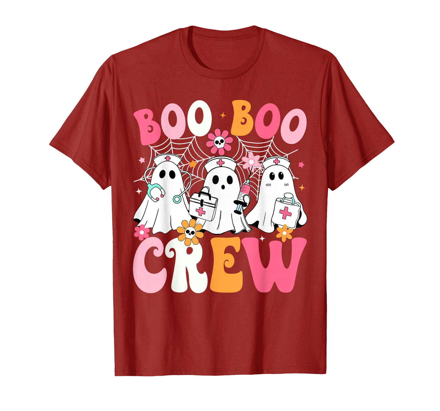 Boo Boo Crew Spooky Nurse Ghost Nursing Halloween Nurse T-Shirt