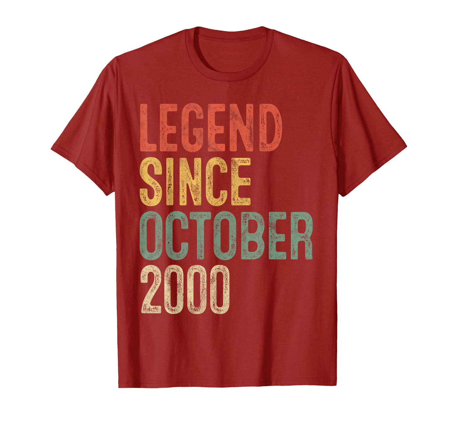 Legend October 2000 25th Birthday Men Women 25 Year Old T-Shirt
