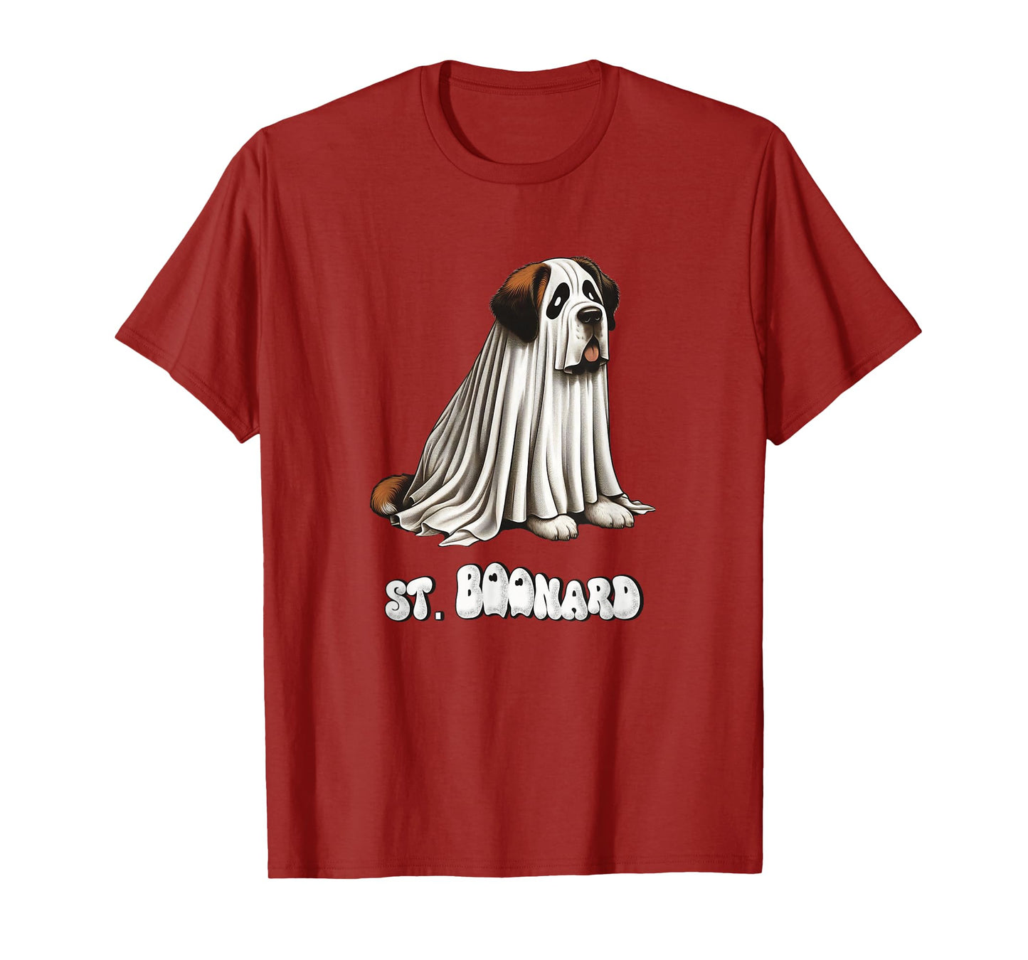 Funny Saint Bernard Halloween Ghost, St. Boonard, Dog Mom T-Shirt