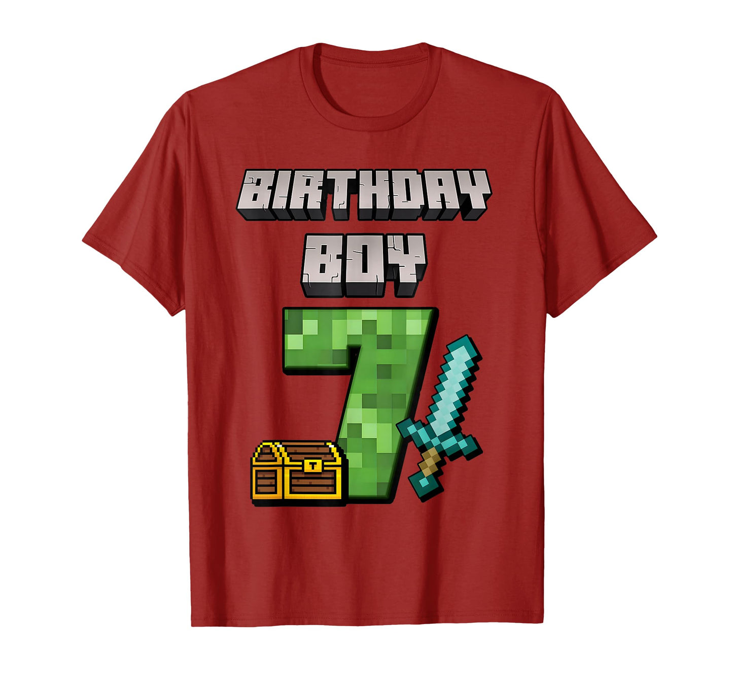 Birthday Boy Shirt 7th Birthday Boy 7 Year Old Game Pixel T-Shirt