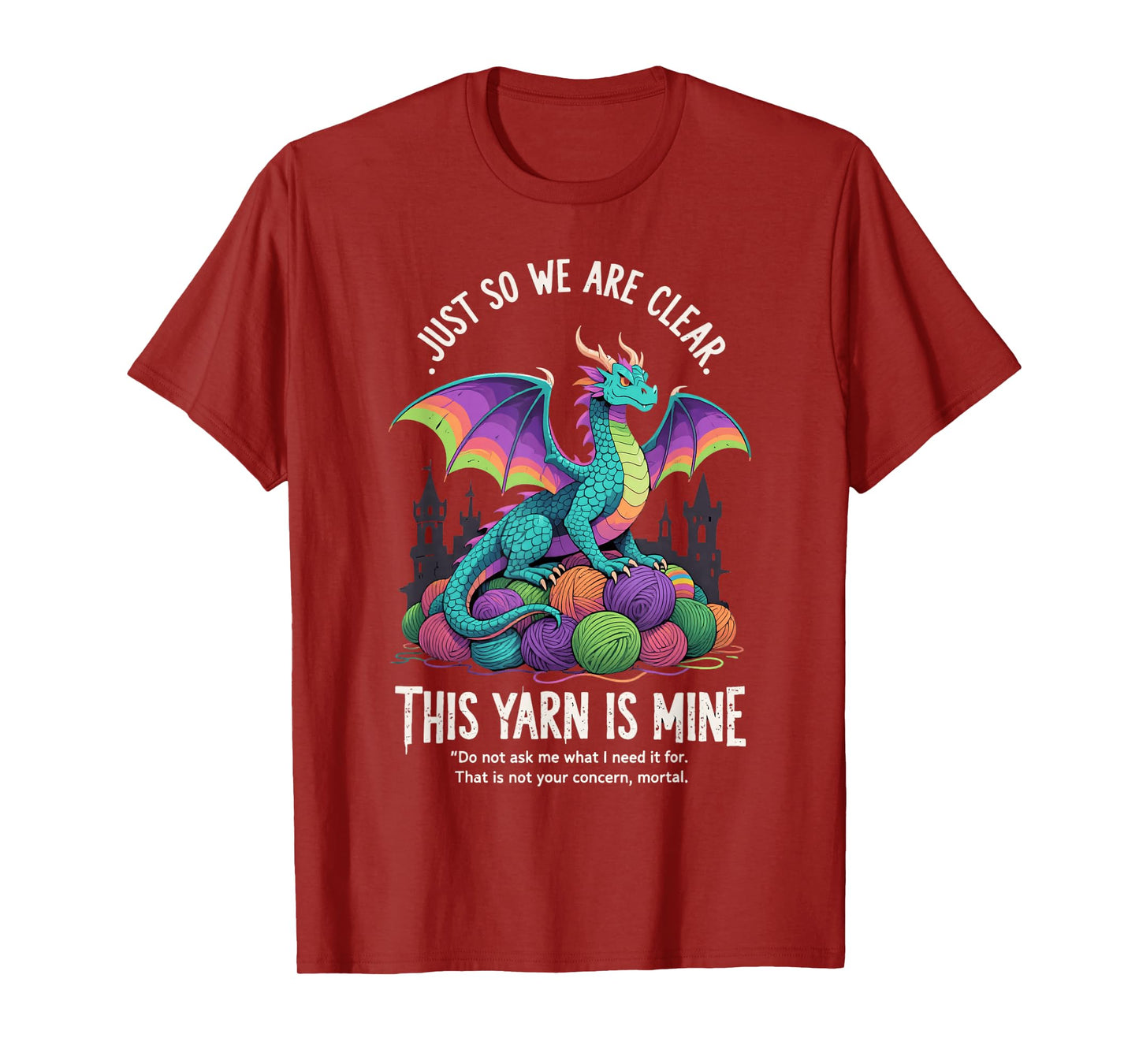 Vintage Funny Yarn Dragon Knitting Crochet Lover T-Shirt