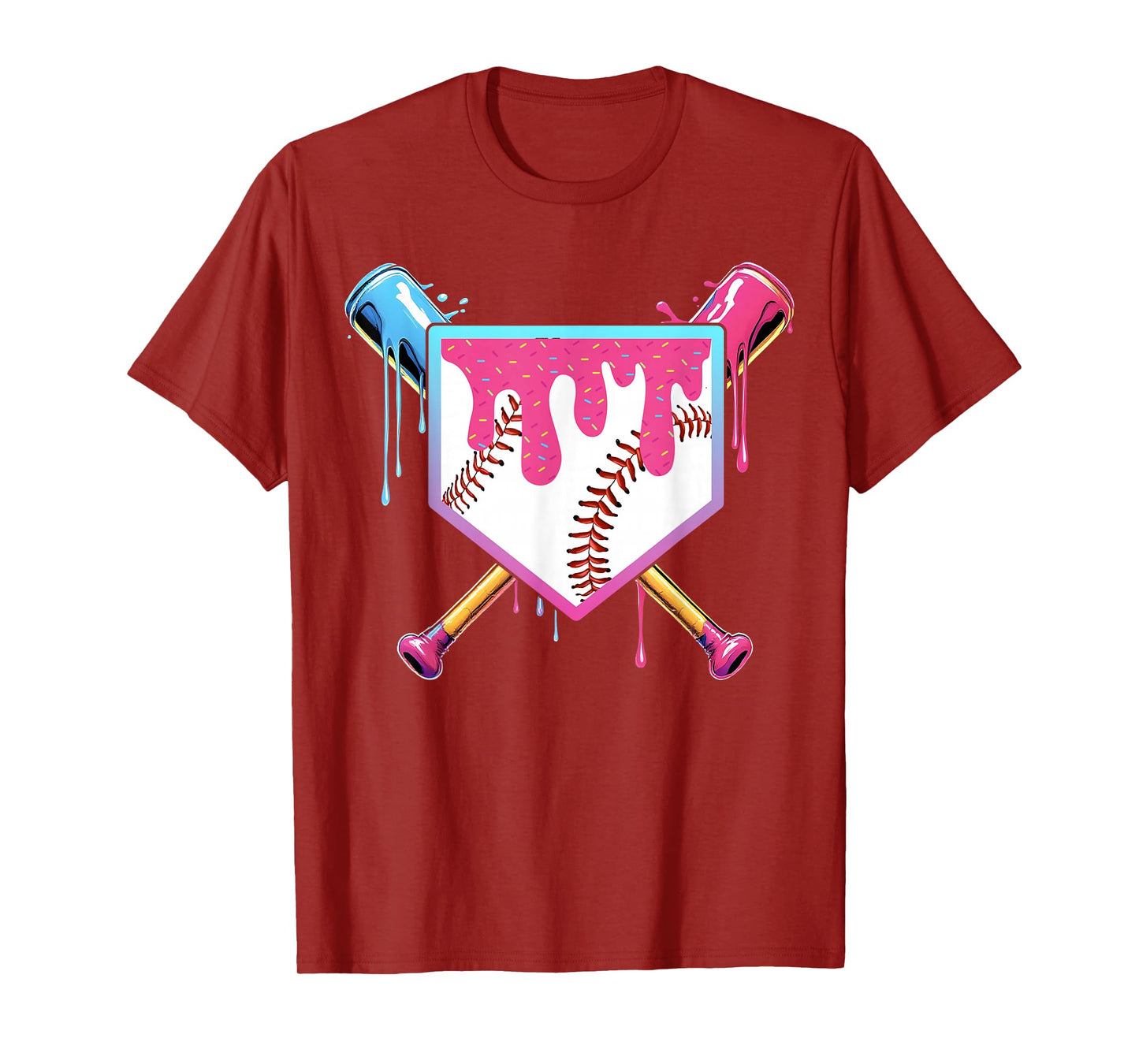 Baseball Drip For Boys Ice Cream Drip Youth Boys Baseball T-Shirt