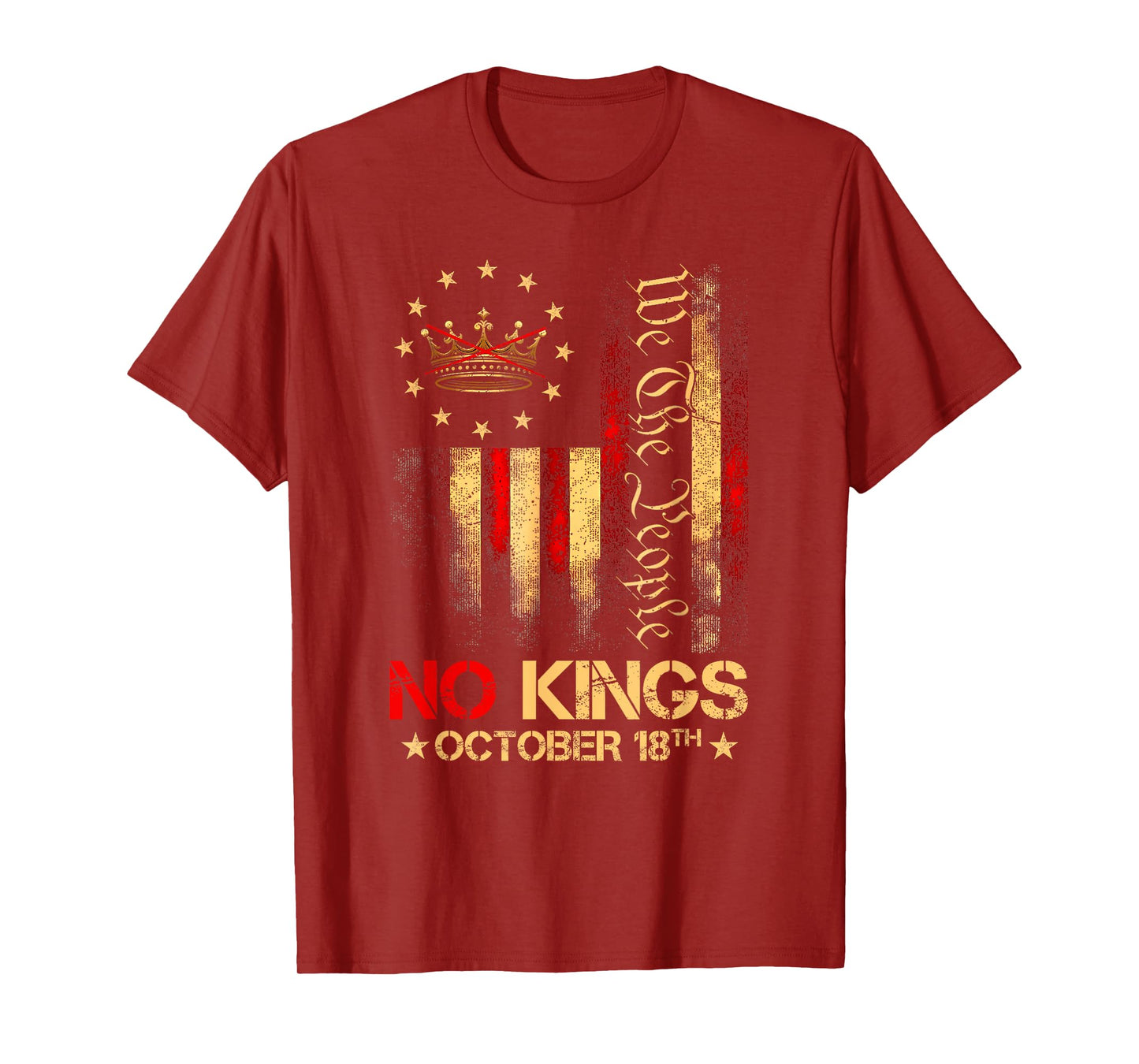 No Kings Shirt Vintage America Flag 1776 October 18 (ON Back T-Shirt