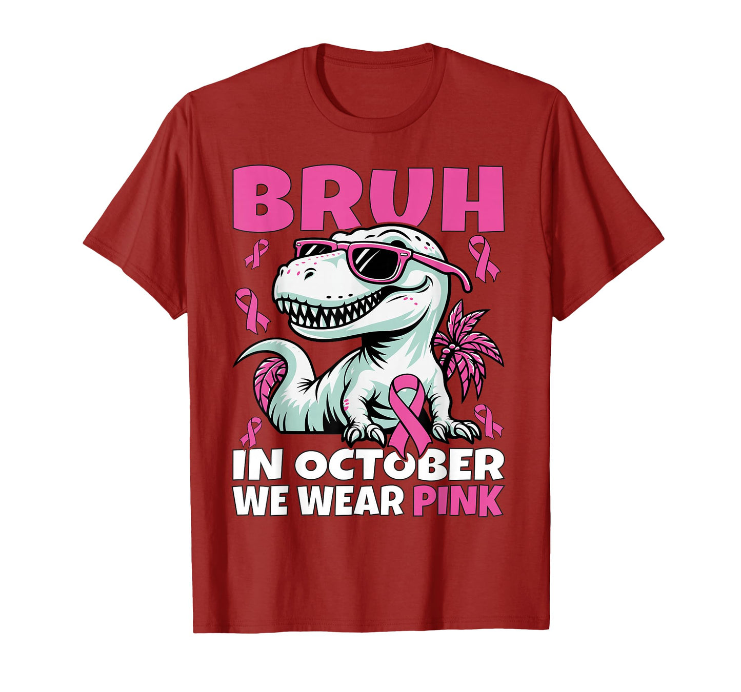 Bruh in October We Wear Pink Breast Cancer Awareness for Boy T-Shirt