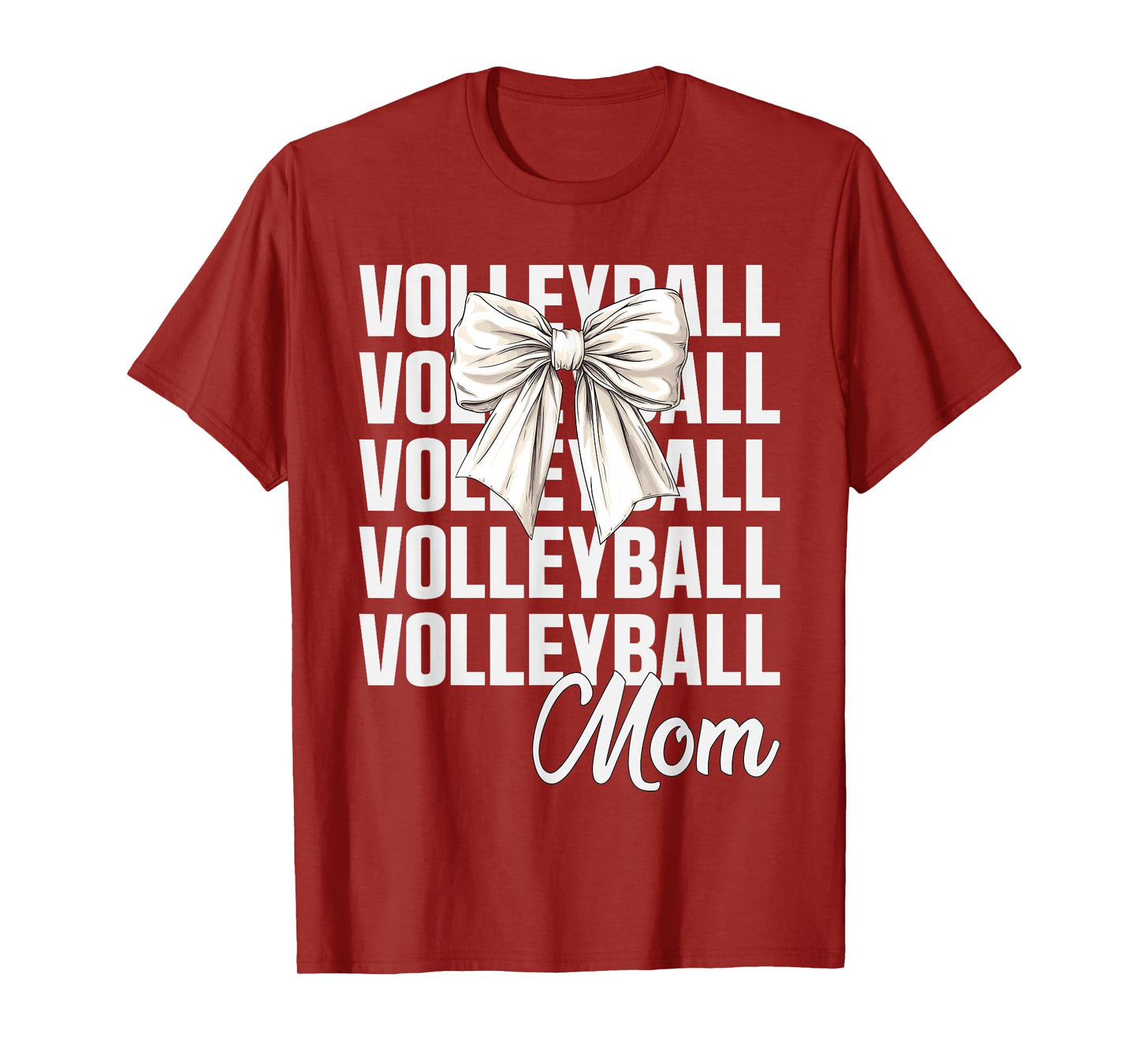 Volleyball Mom Coquette Bow Volleyball Lovers Mothers Day T-Shirt