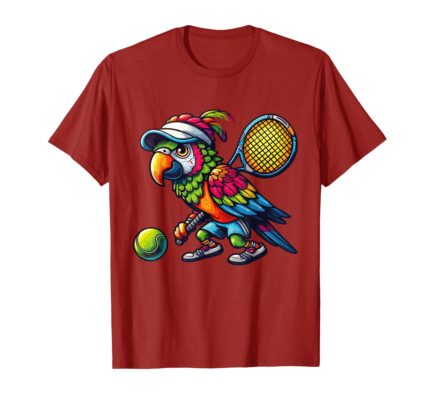 Parrot Tennis Club Animals Sport Tournament Players T-Shirt
