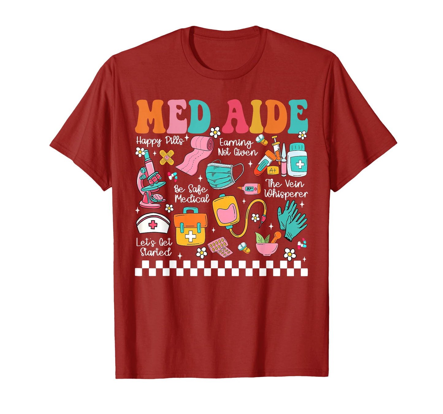 Retro Med Aide Certified Medication Aide Nursing Med Tech T-Shirt