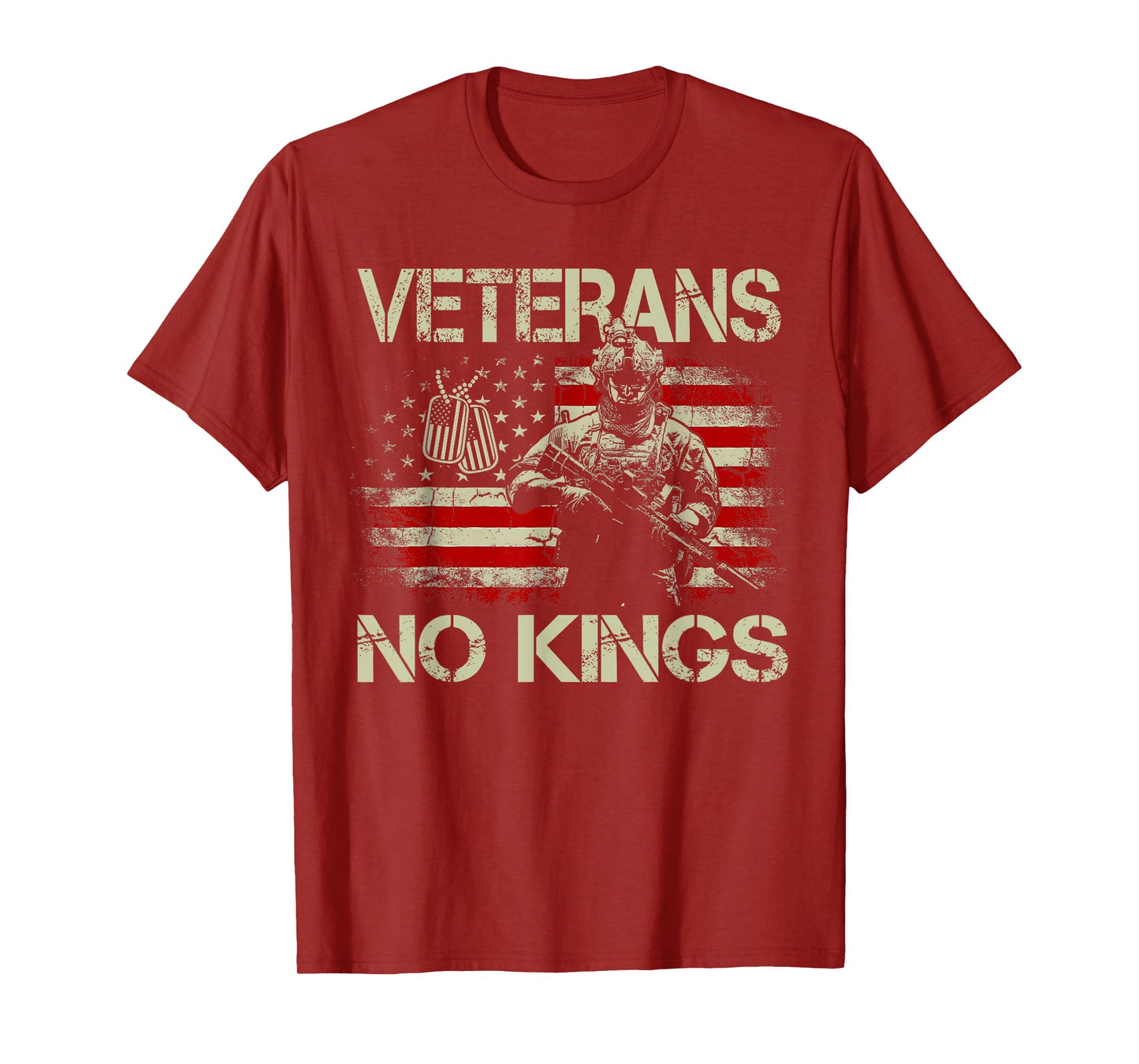 No Kings Veterans Shirts Men Patriotic America Flag No Kings T-Shirt
