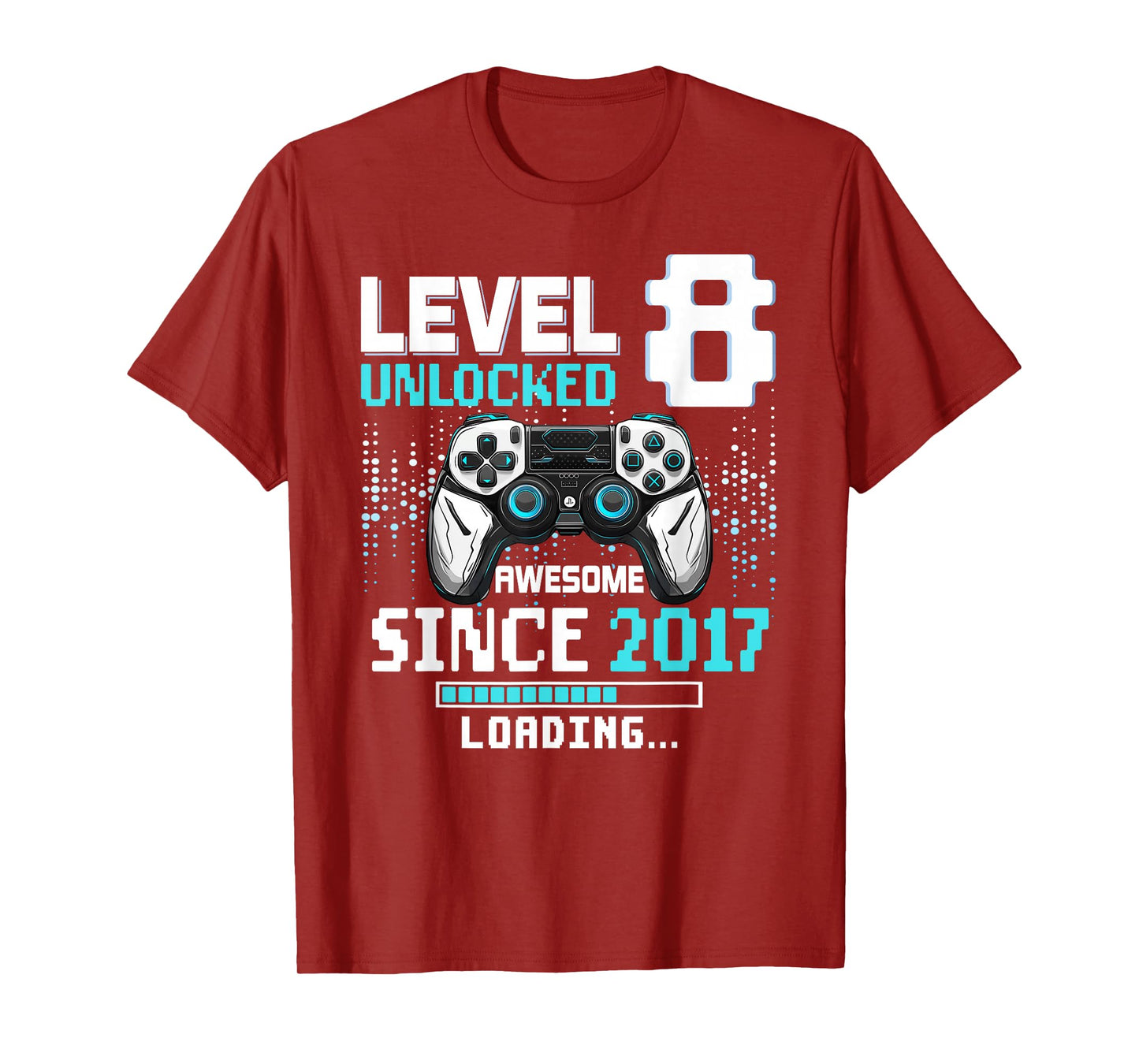 Level 8 Unlocked 8th Video Gaming Birthday T-Shirt