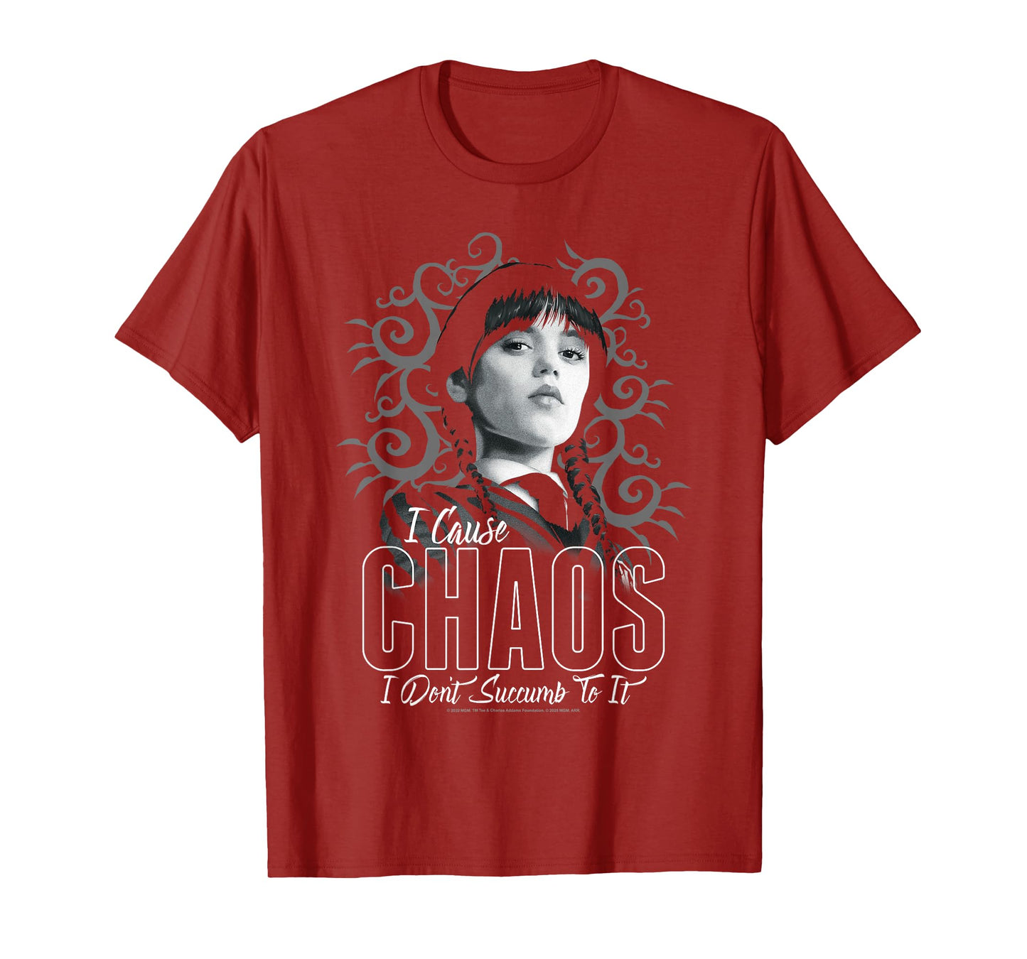 Wednesday I Cause Chaos I Don't Succumb To It Portrait T-Shirt