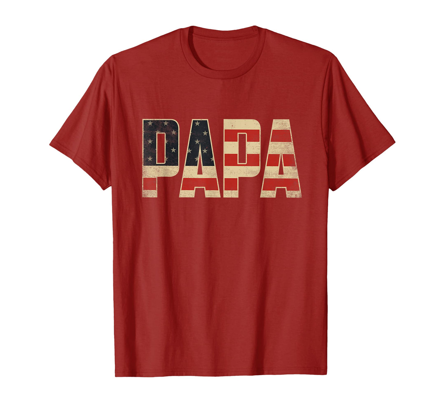 Papa Bold Patriotic American Flag Father’s Day Papa T-Shirt